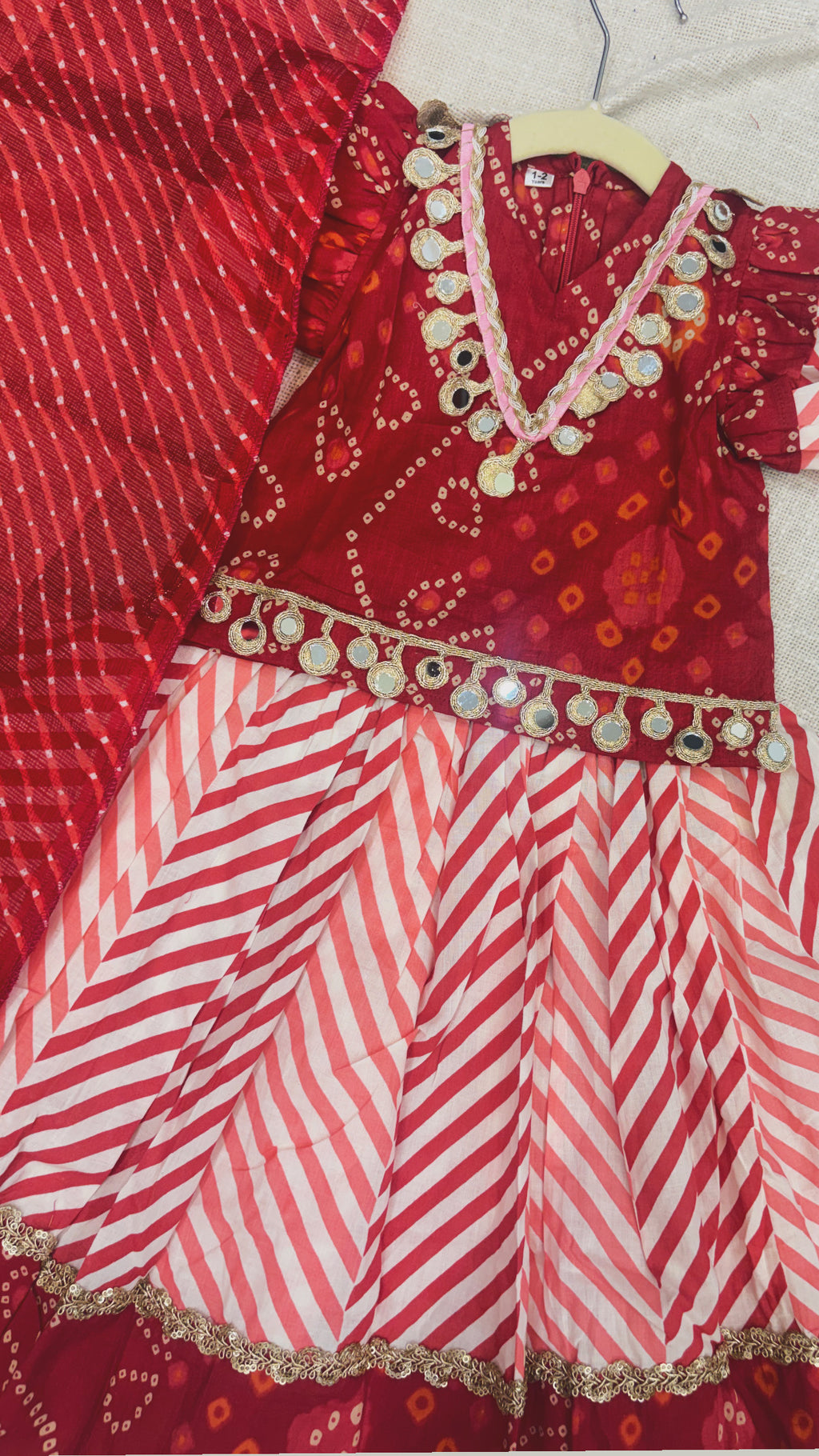 Bandhej Leheriya Lehenga Set