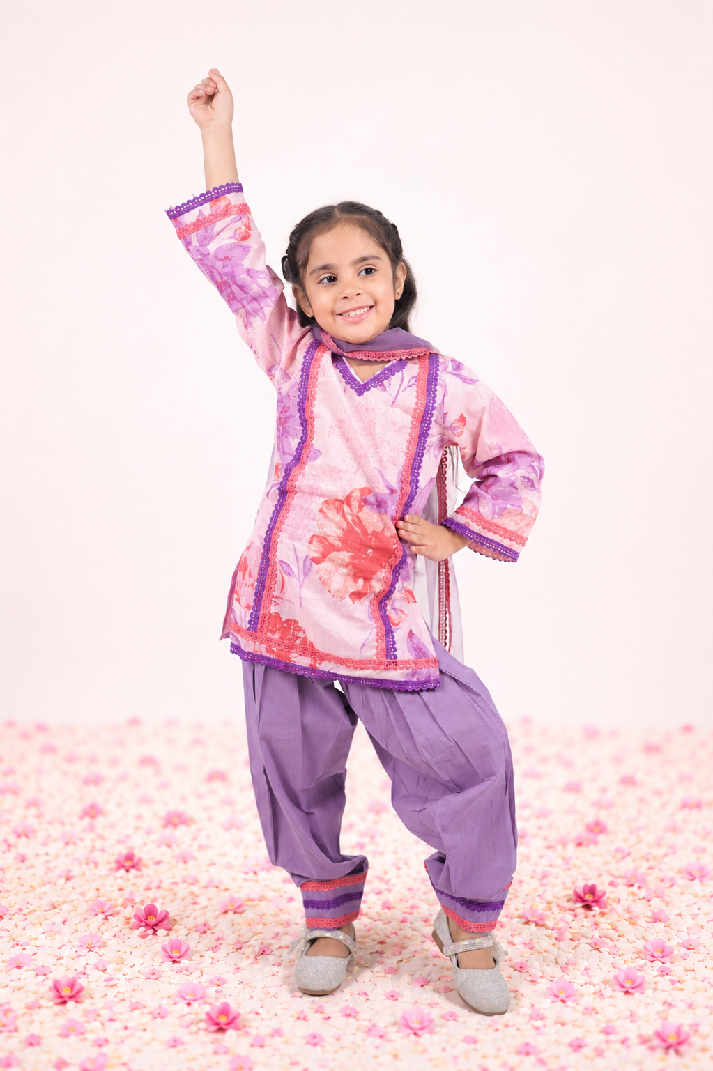 Lavender Bloom Kurta Set