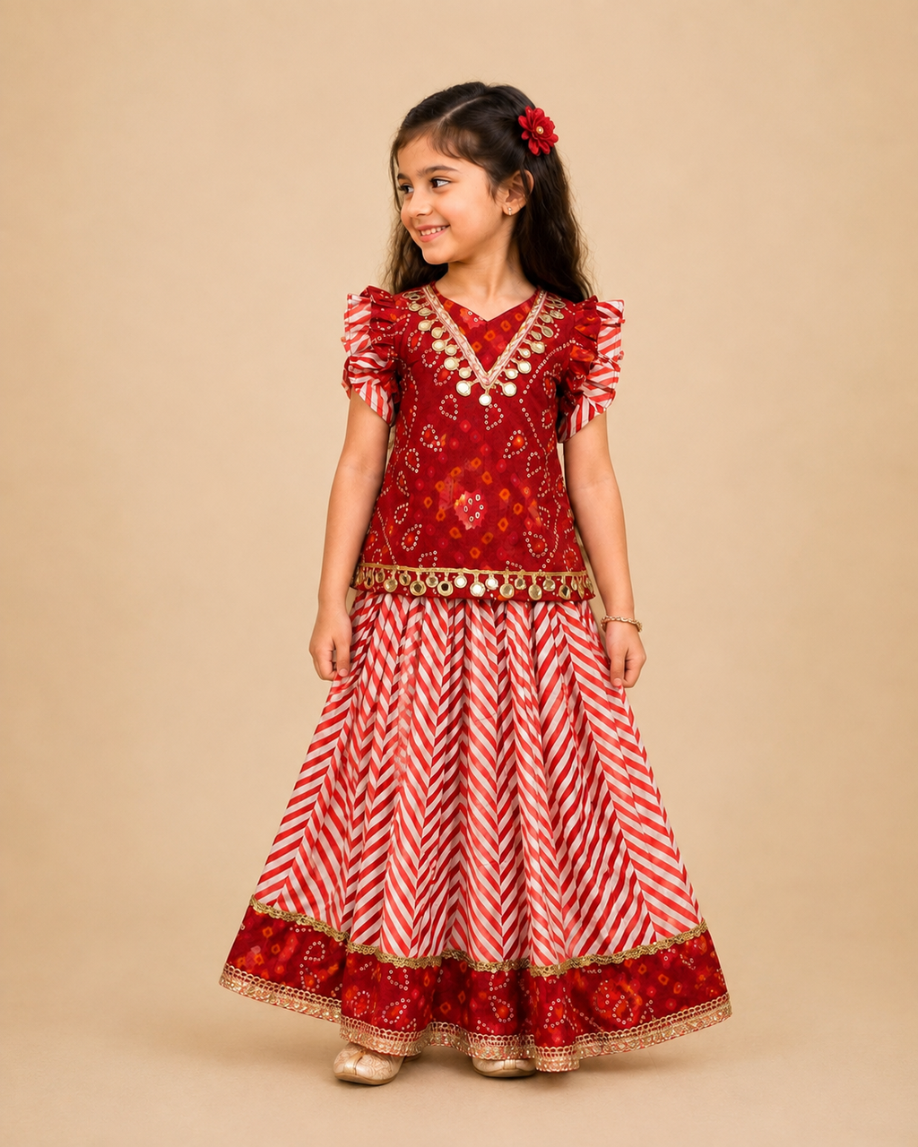 Bandhej Leheriya Lehenga Set
