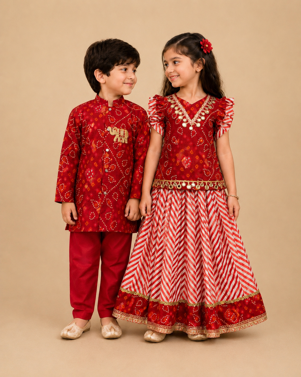 Bandhej Kurta Pyjama Set