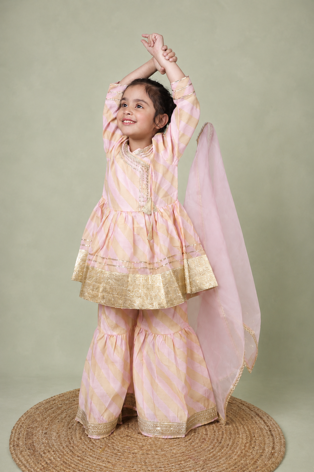 PASTEL DESIGNER BORDER SHARARA SET