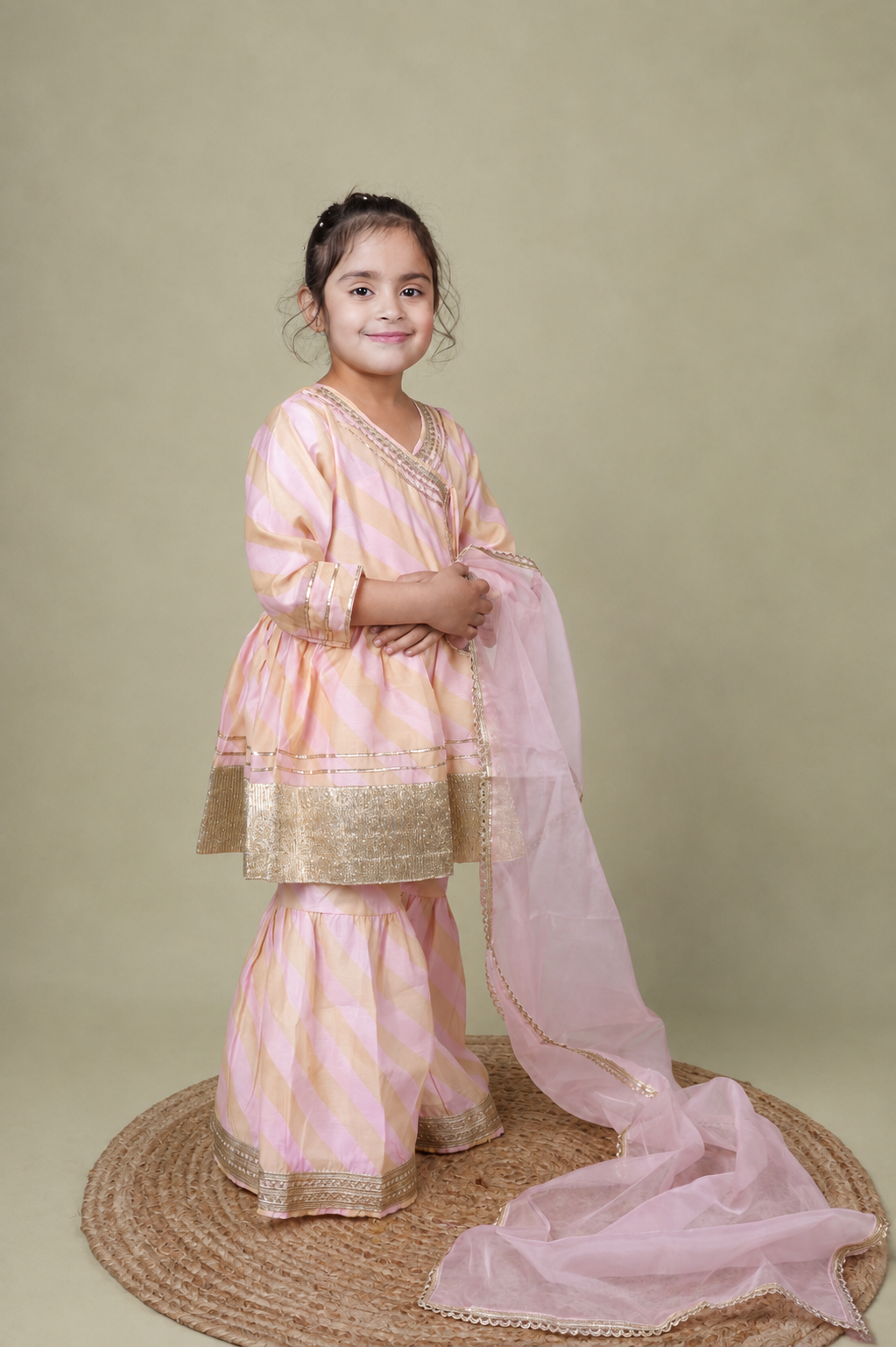 PASTEL DESIGNER BORDER SHARARA SET