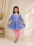 Lotus Bloom Floral Kurti & Dhoti Set