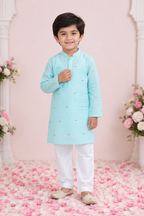 Neelkamal Kota Doria Kurta Set