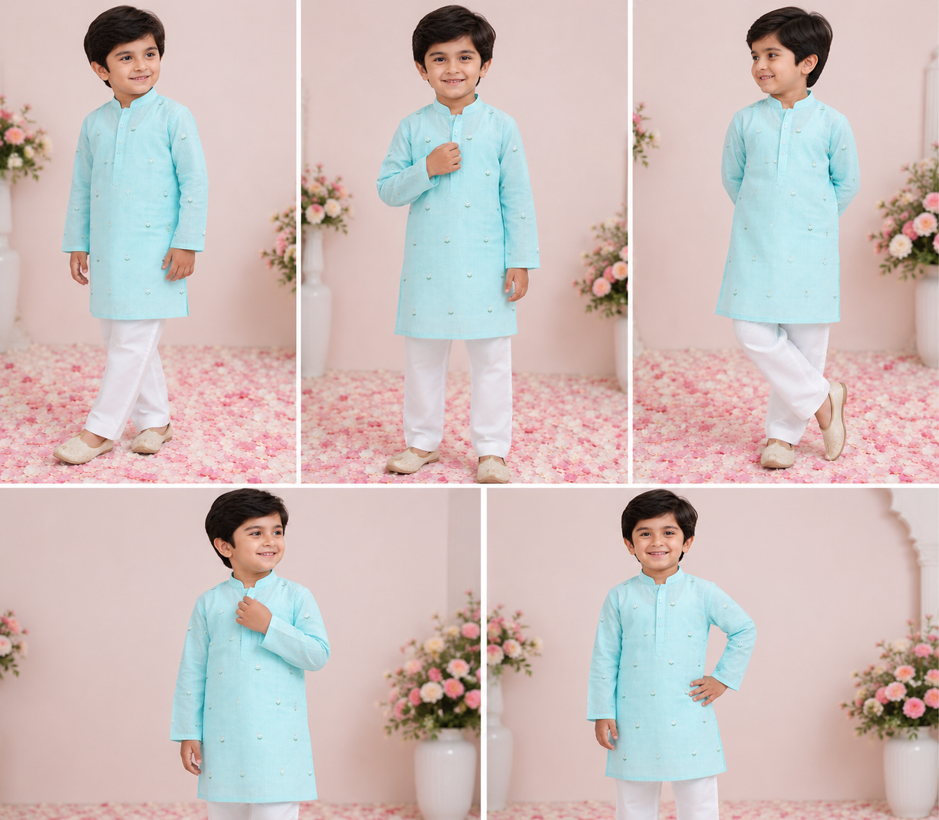 Neelkamal Kota Doria Kurta Set