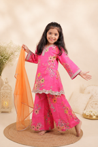 Floral Print Chanderi Palazzo Set