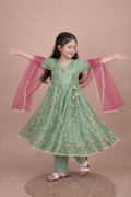 AVOCADO GREEN ANARKALI SUIT