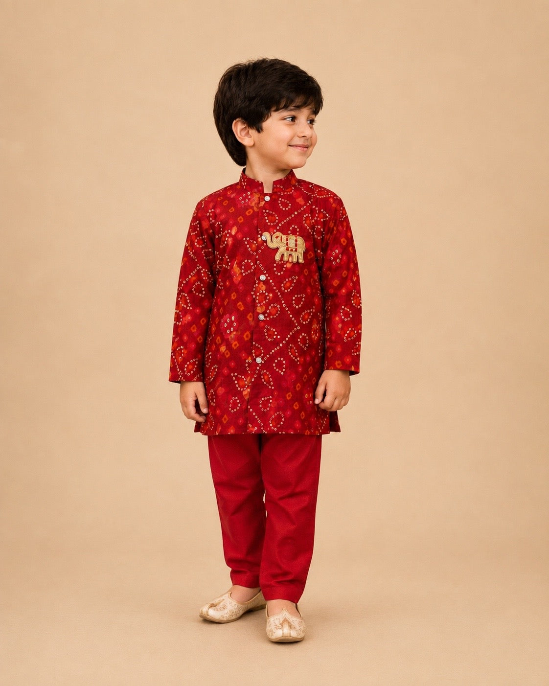 Bandhej Kurta Pyjama Set