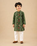Floral Green Kurta Pyjama Set