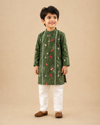 Floral Green Kurta Pyjama Set
