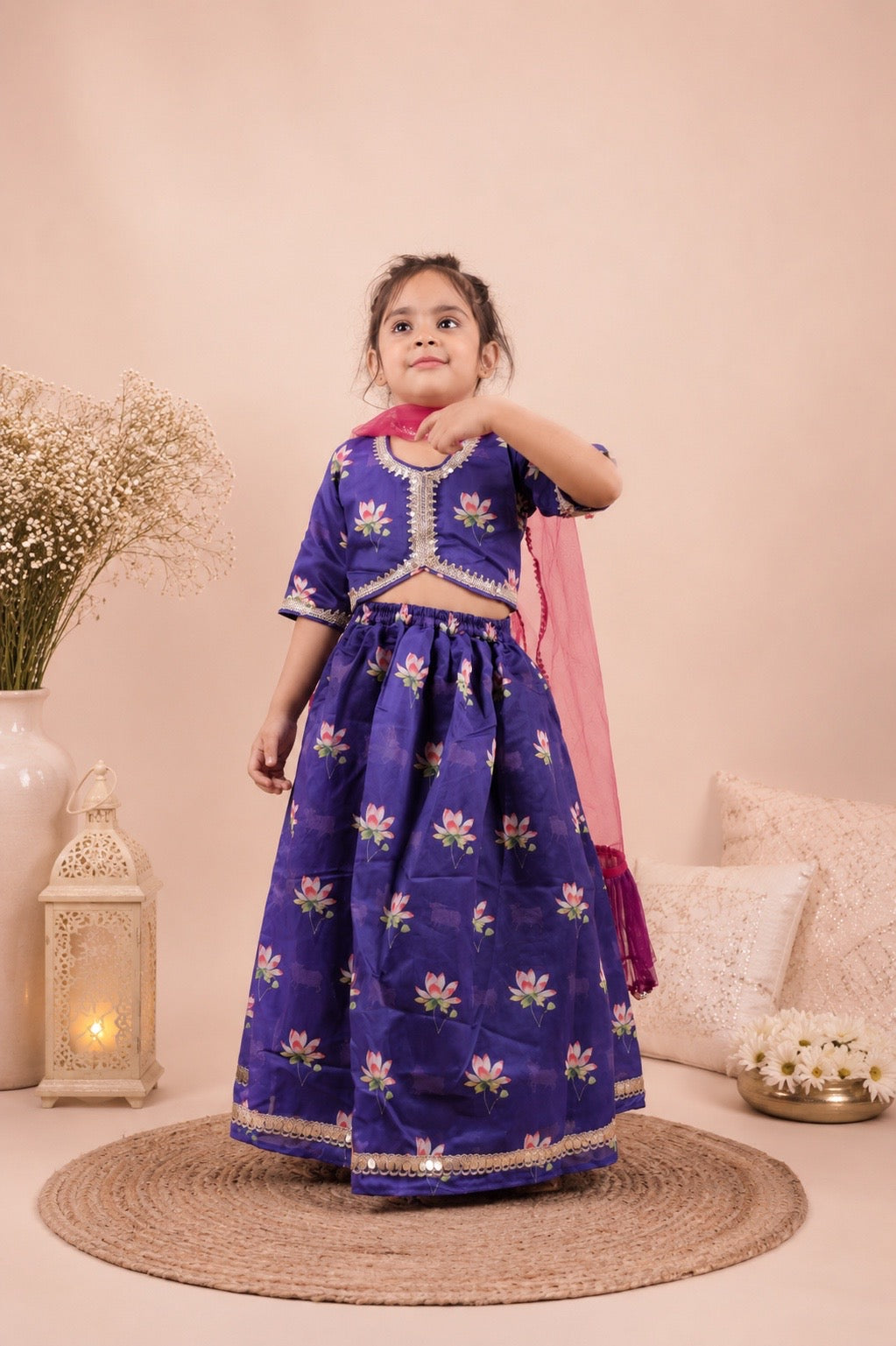 PUPLE BLOSSOM TWIRL LEHENGA