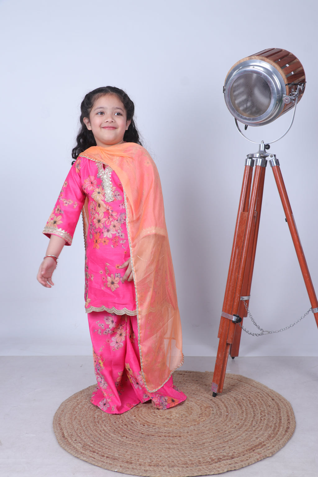 FLORAL PRINT CUTWORK KURTI WITH PALAZZO.