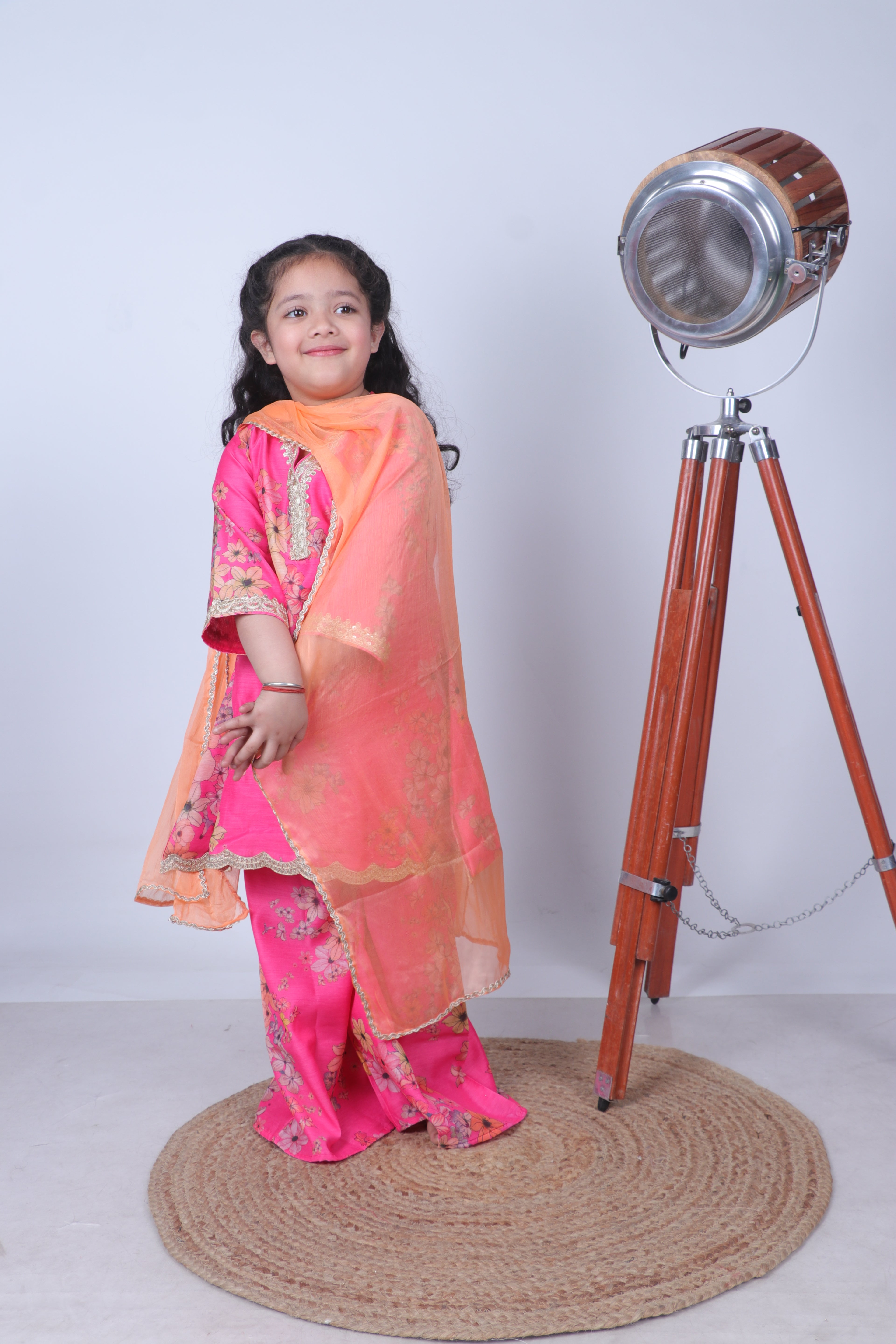 FLORAL PRINT CUTWORK KURTI WITH PALAZZO.