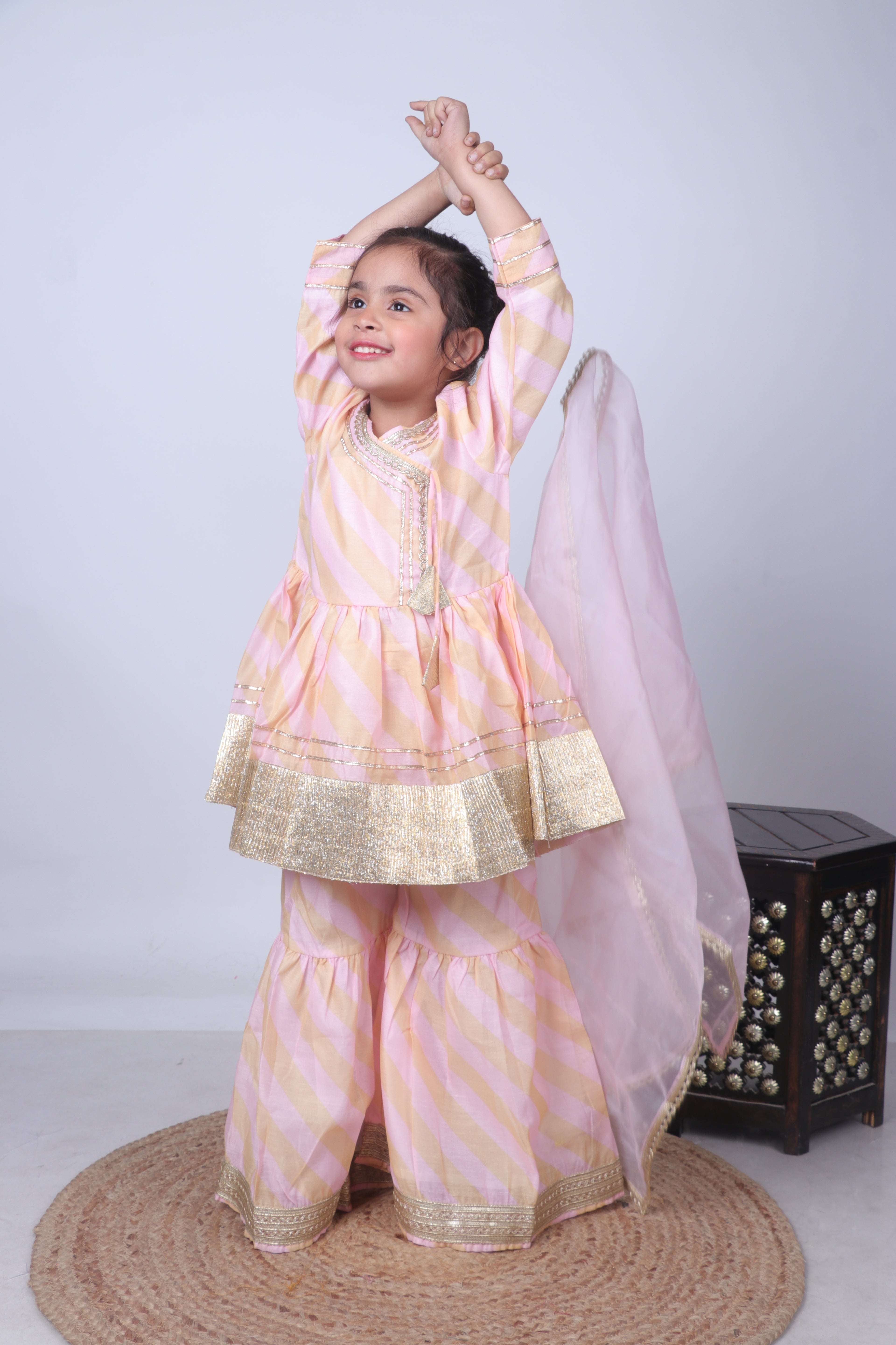 PASTEL DESIGNER BORDER SHARARA SET