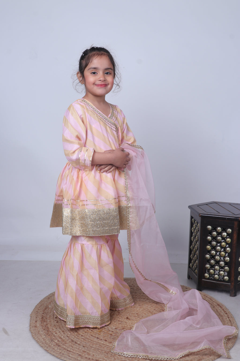 PASTEL DESIGNER BORDER SHARARA SET