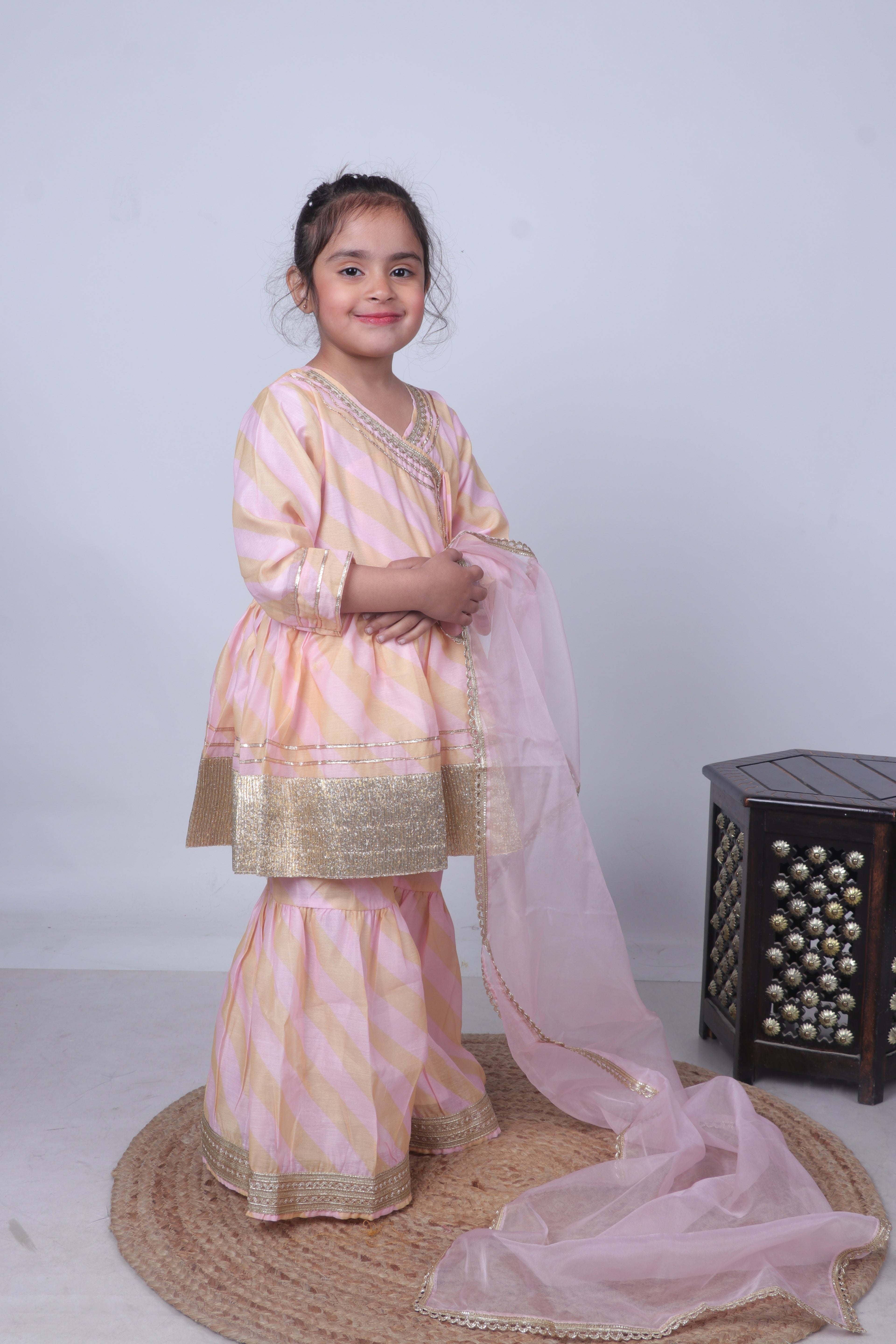 PASTEL DESIGNER BORDER SHARARA SET