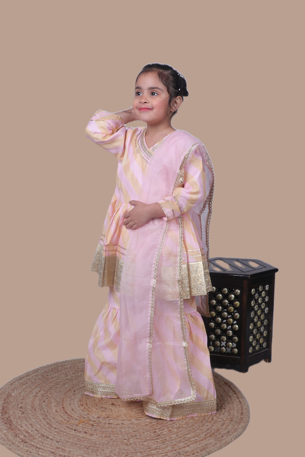 PASTEL DESIGNER BORDER SHARARA SET