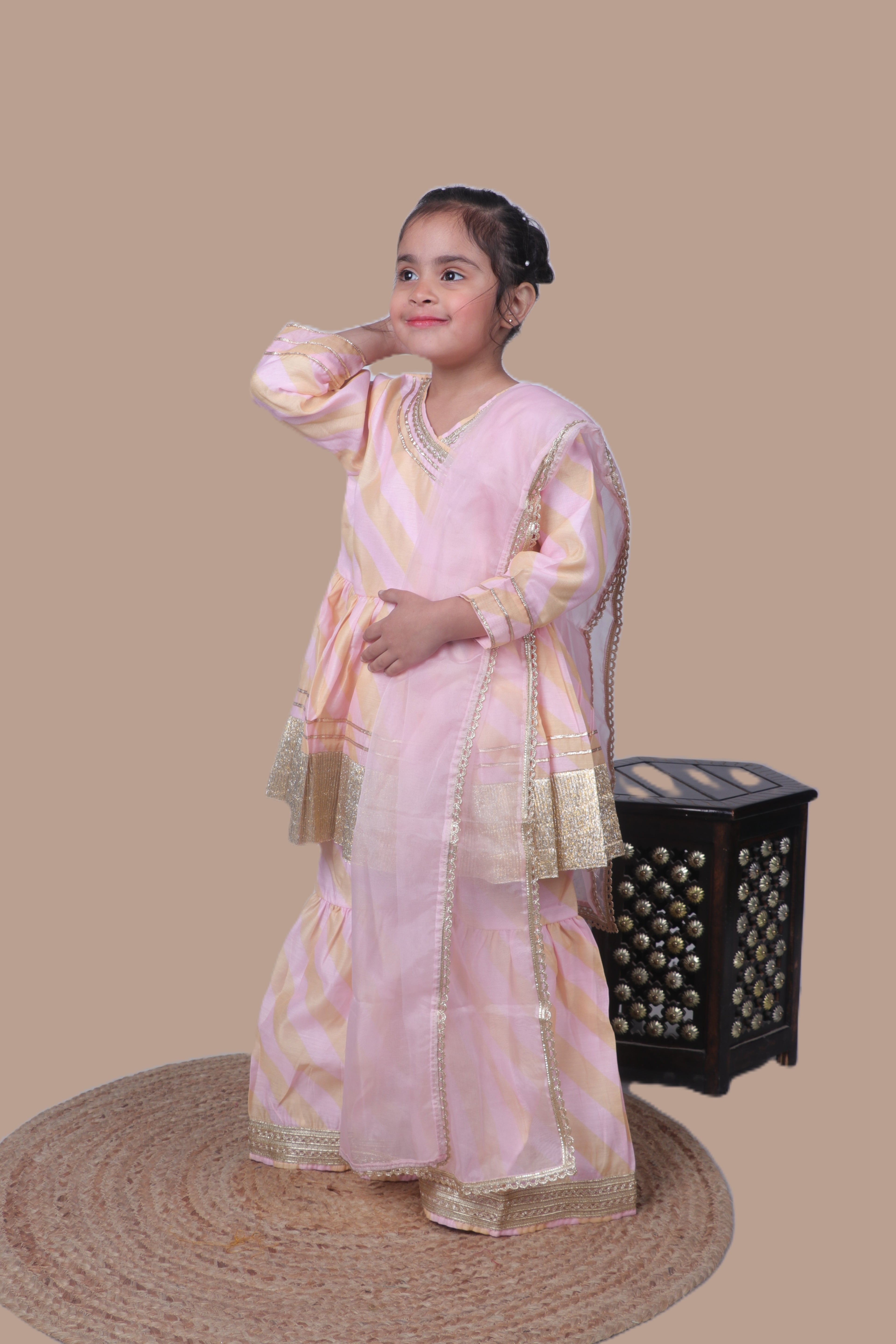 PASTEL DESIGNER BORDER SHARARA SET