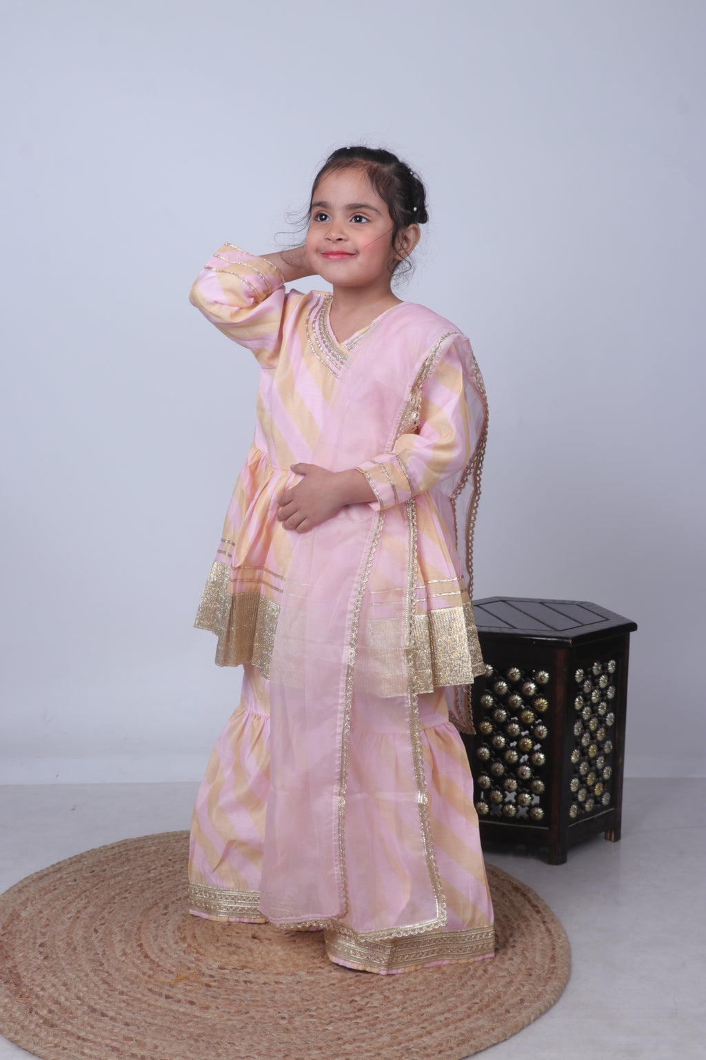 PASTEL DESIGNER BORDER SHARARA SET