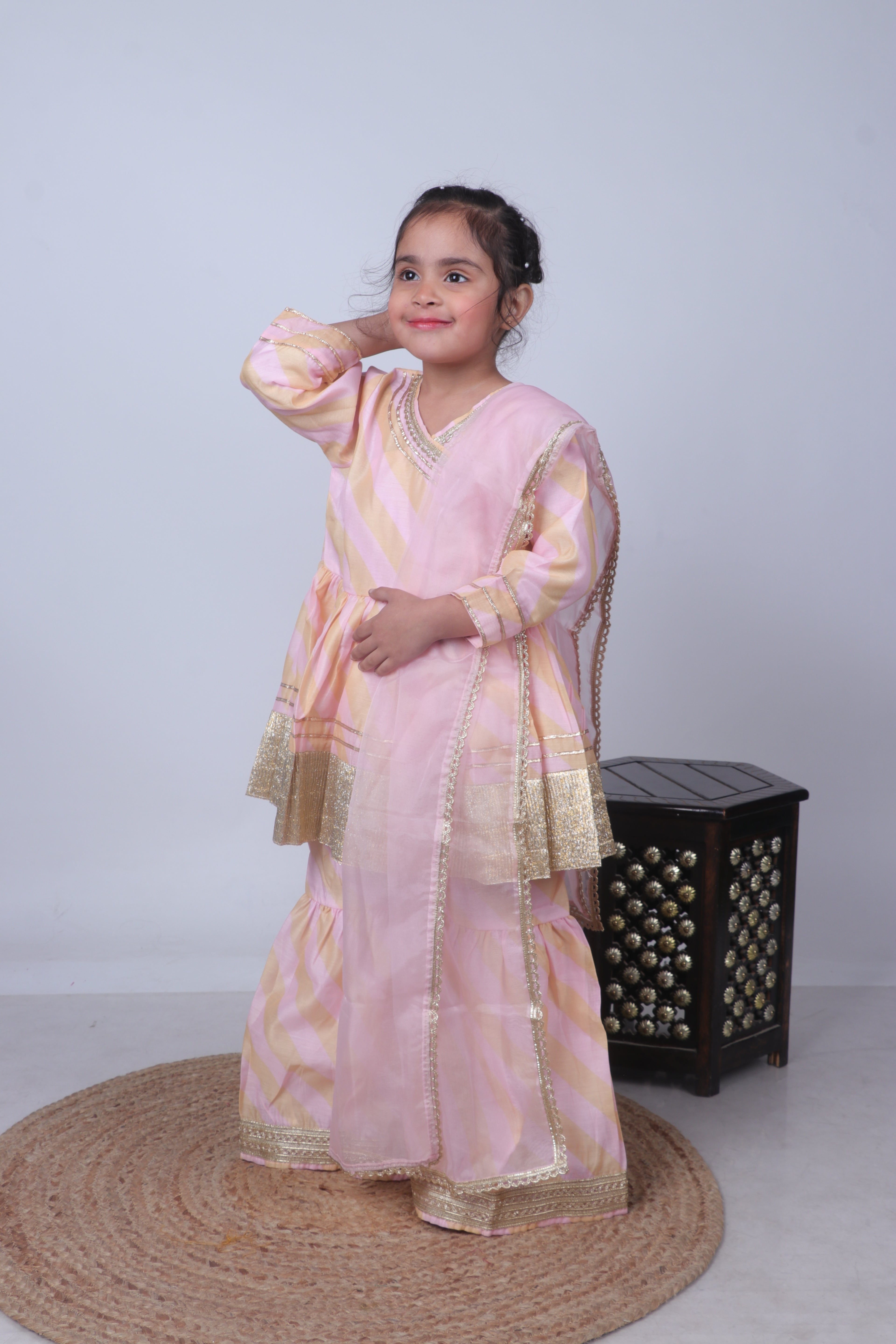 PASTEL DESIGNER BORDER SHARARA SET