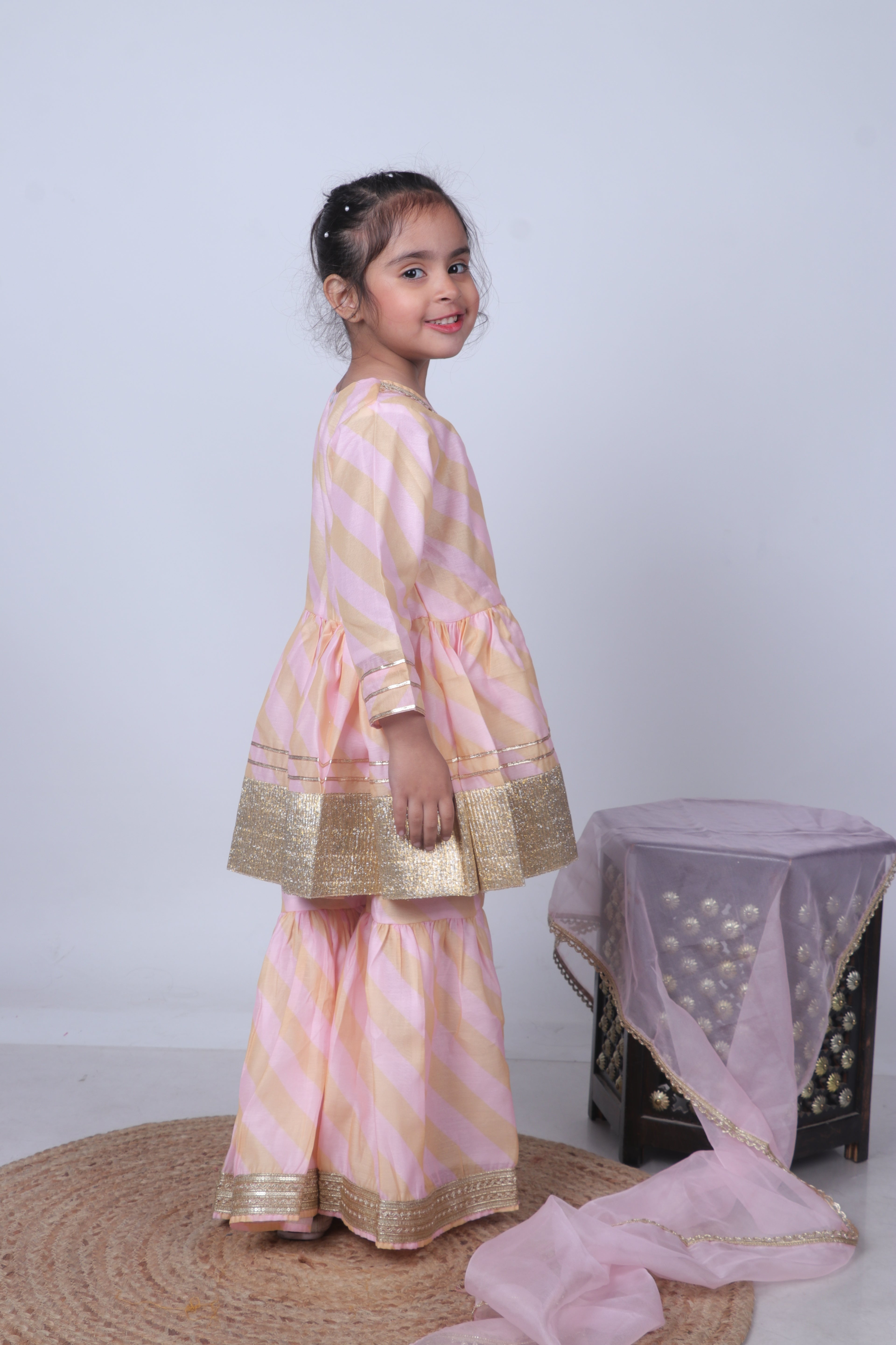 PASTEL DESIGNER BORDER SHARARA SET