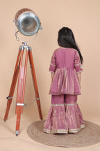 Wine Pink Designer Sharara Set