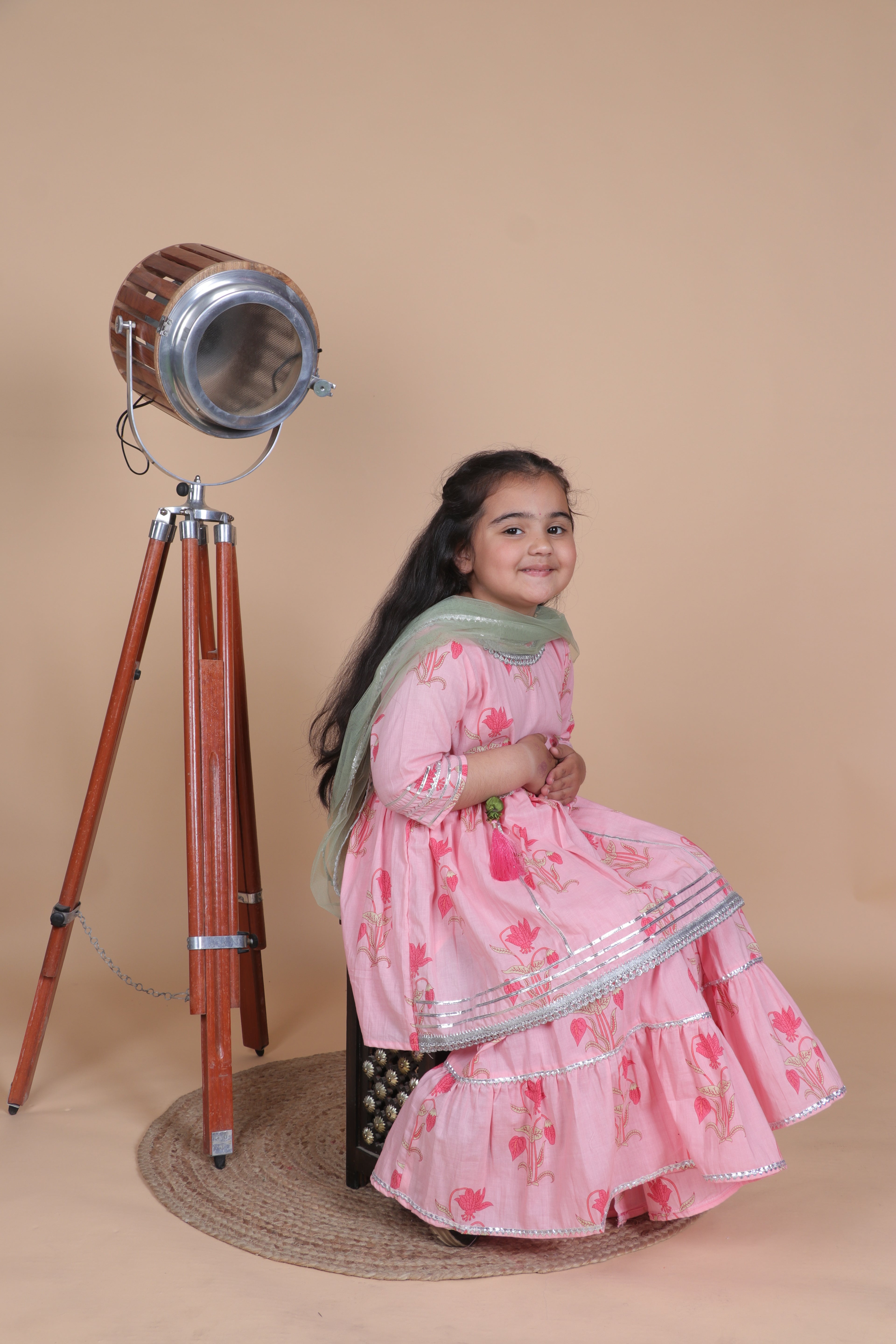 Floral Pink Sharara Set