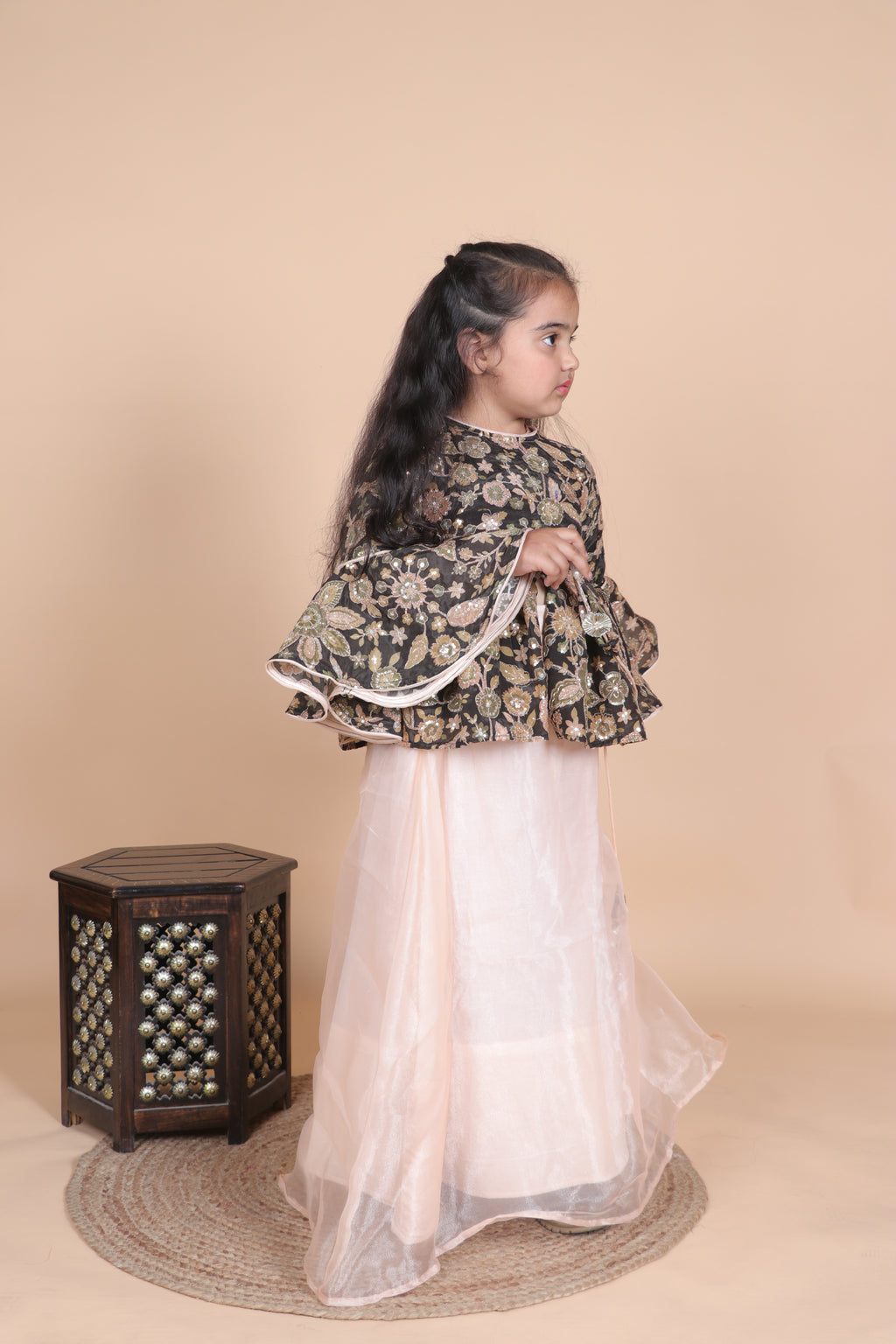 MIDNIGHT GARDEN TWIRL LEHENGA