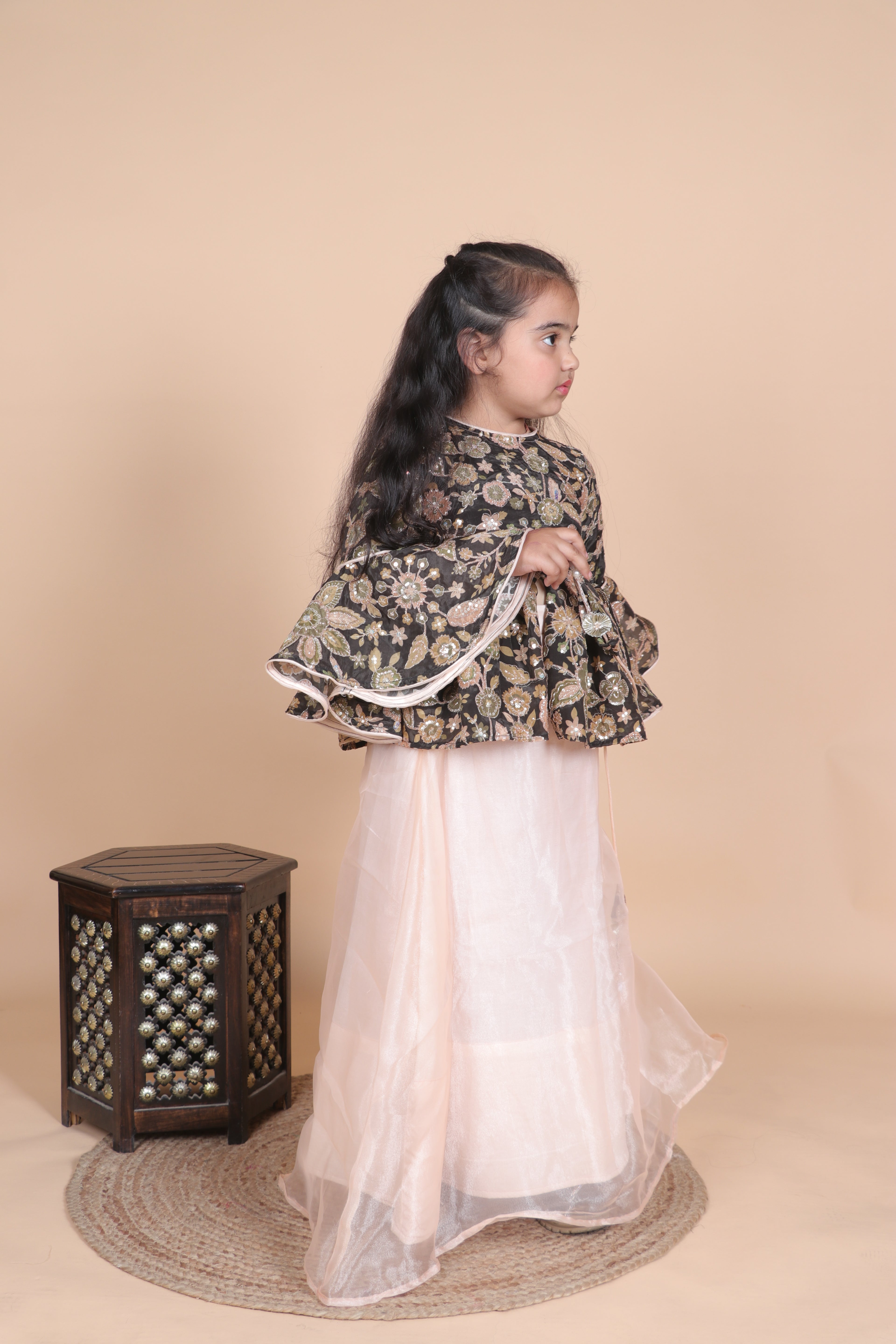 MIDNIGHT GARDEN TWIRL LEHENGA
