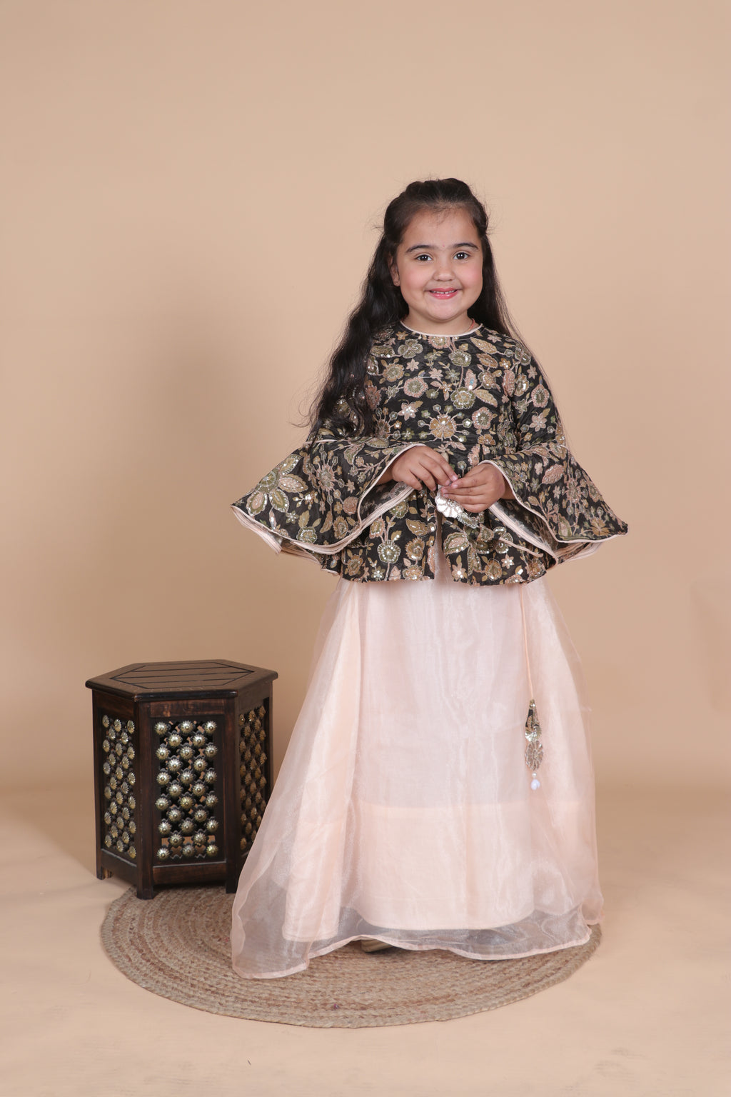 MIDNIGHT GARDEN TWIRL LEHENGA