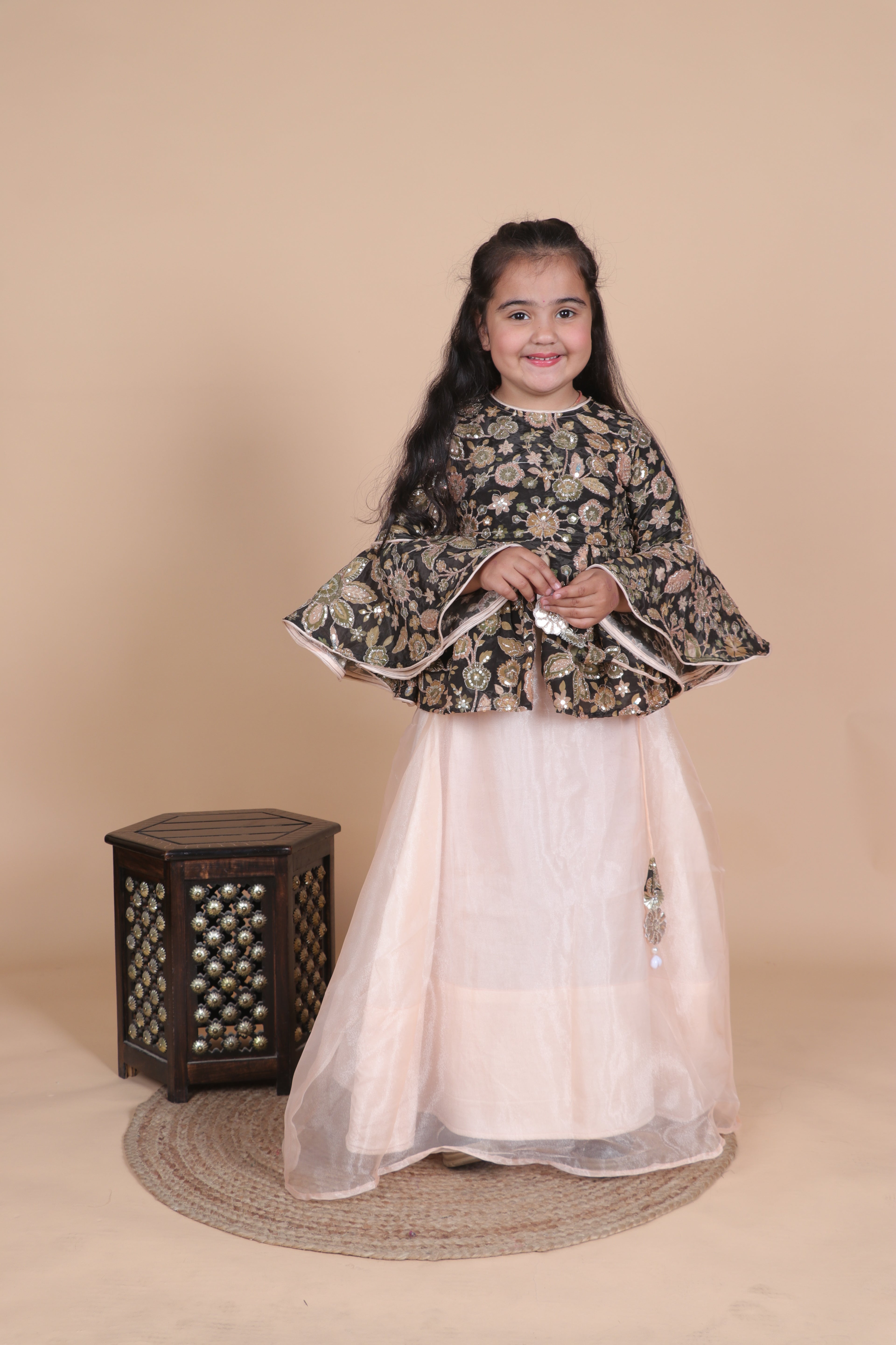 MIDNIGHT GARDEN TWIRL LEHENGA