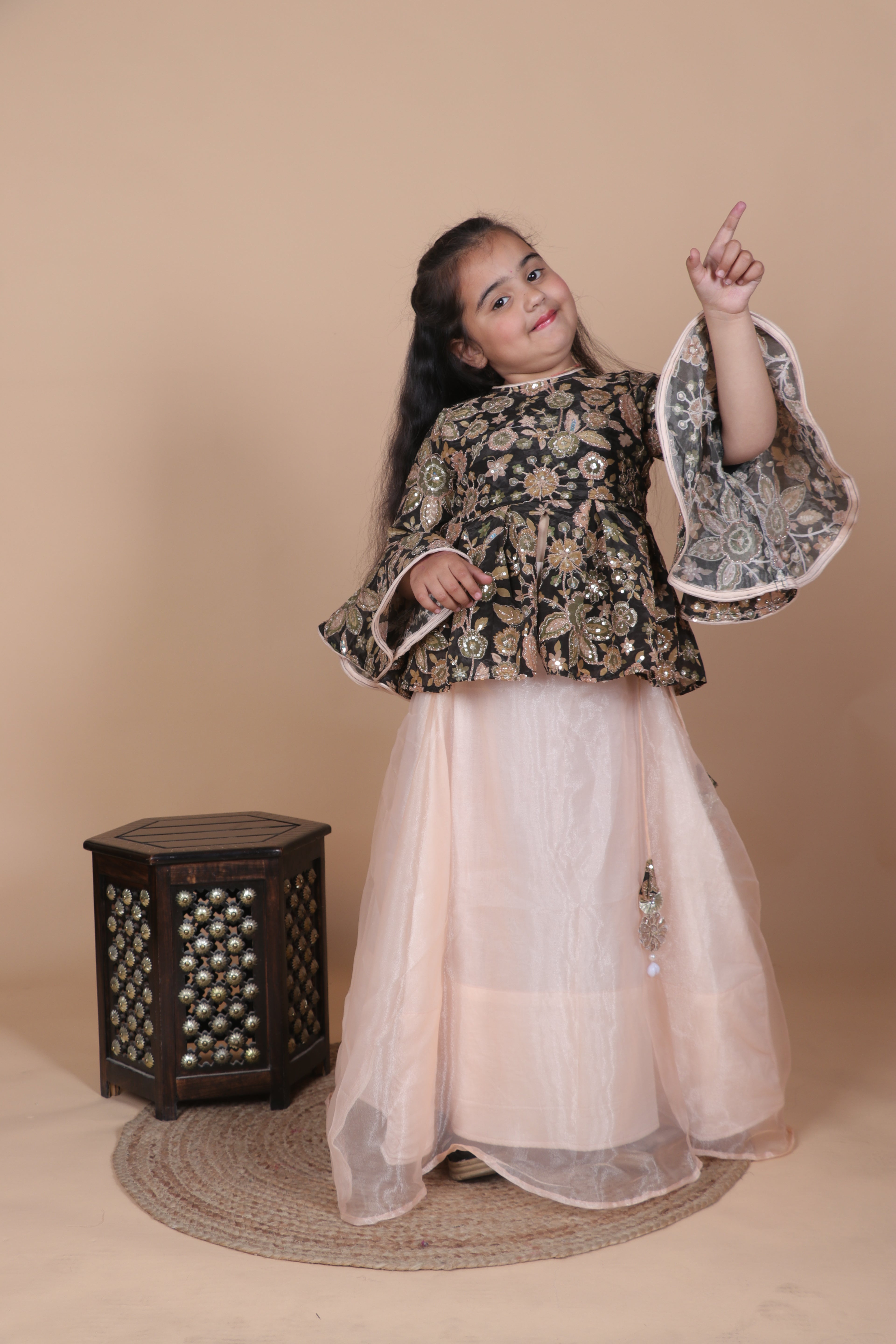 MIDNIGHT GARDEN TWIRL LEHENGA