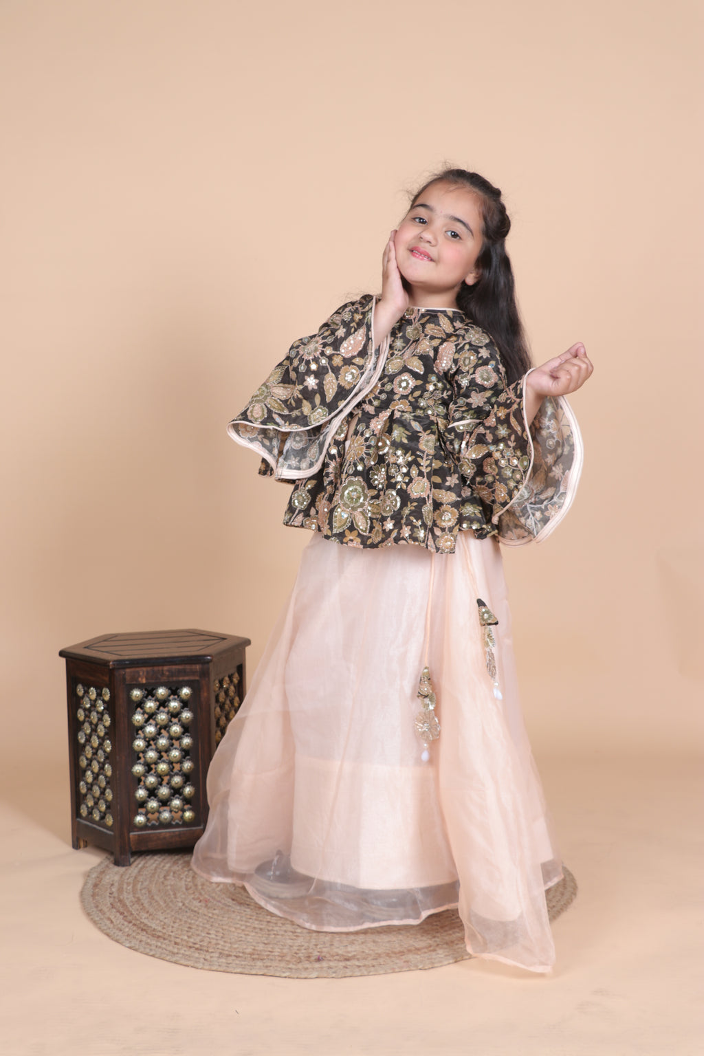 MIDNIGHT GARDEN TWIRL LEHENGA