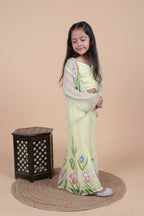 Brush PAINTED FLORAL PALAZZO SET WITH SHRUG.