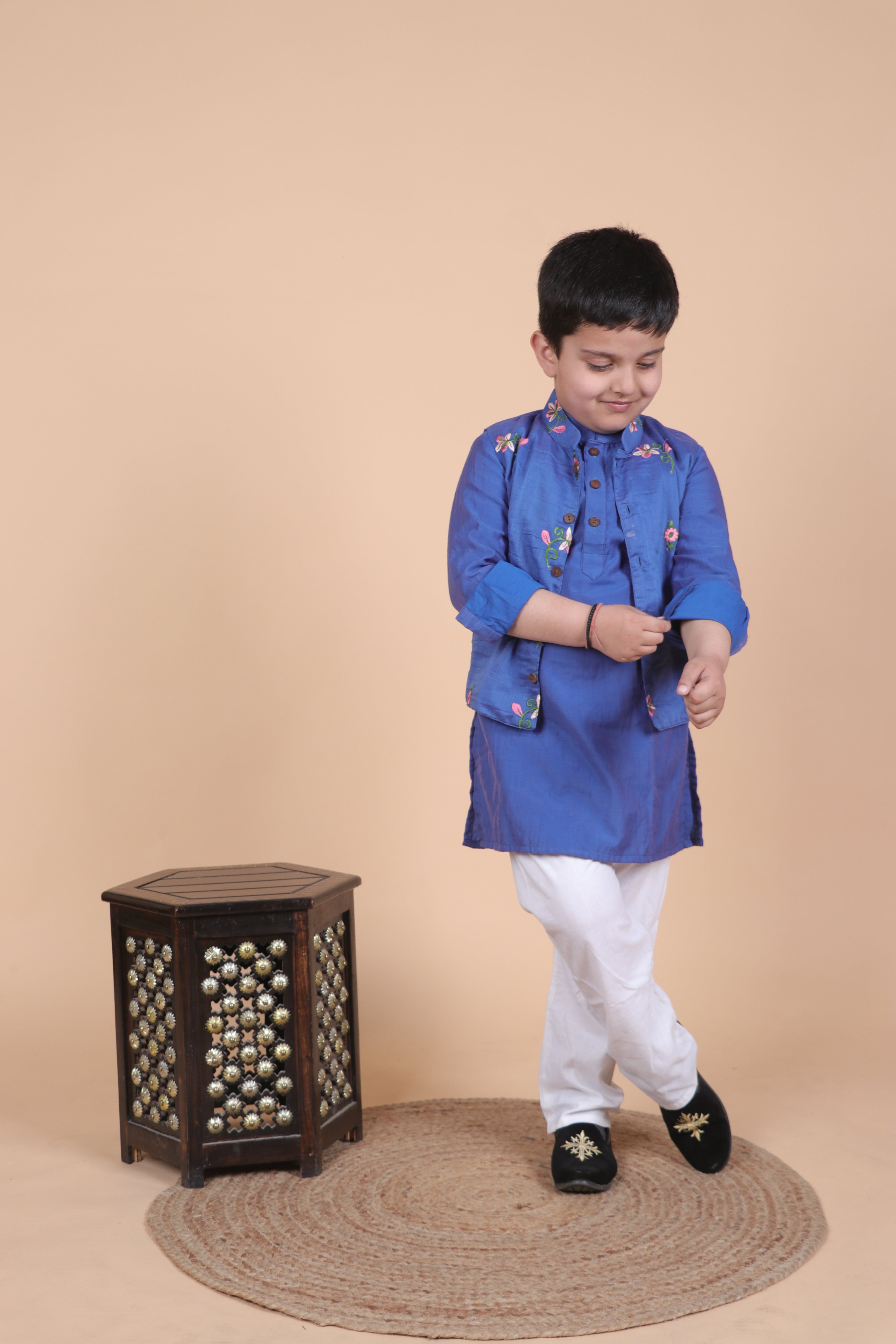 ROYAL ESSENCE EMBROIDRY JACKET STYLE KURTA PYJAMA