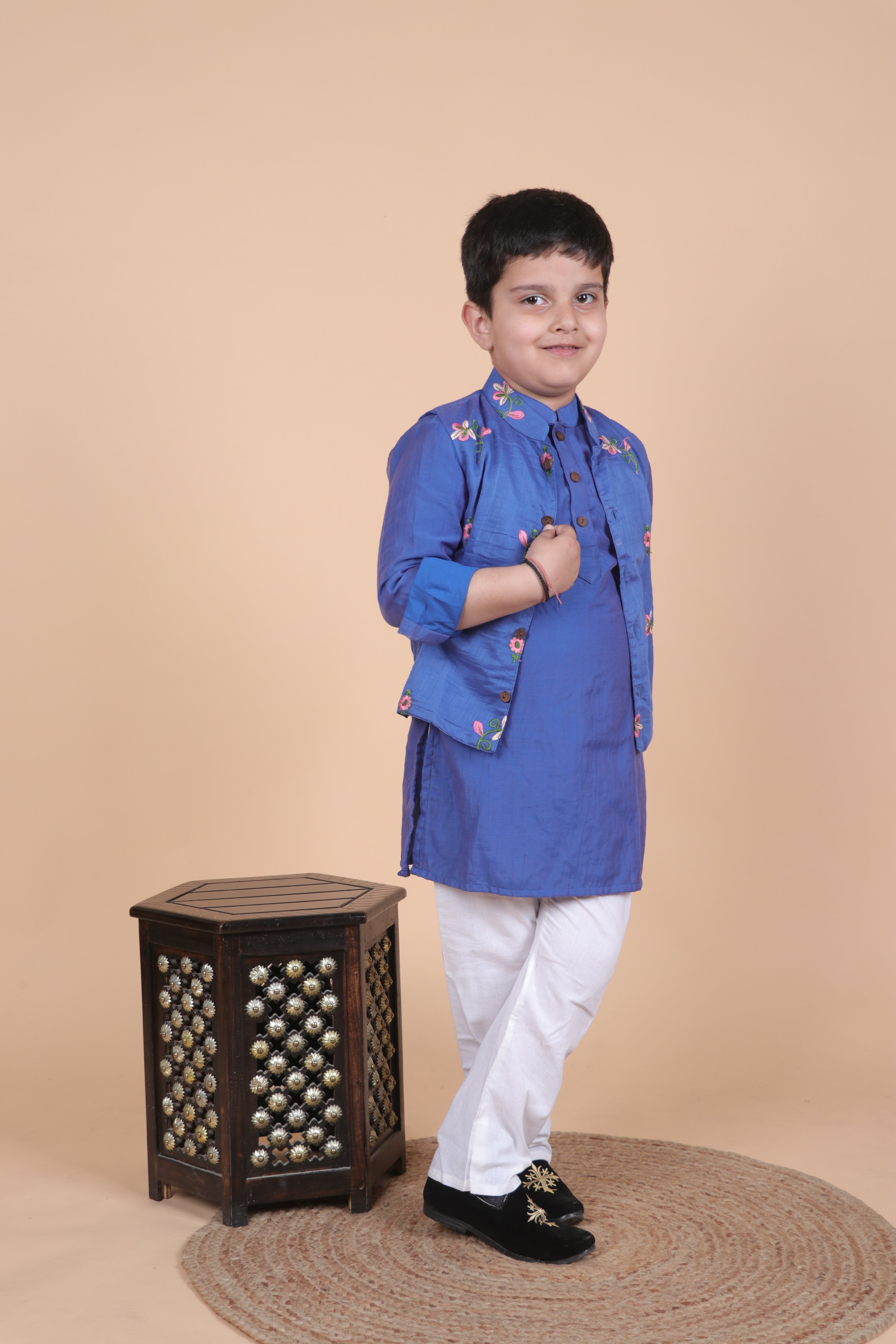 ROYAL ESSENCE EMBROIDRY JACKET STYLE KURTA PYJAMA