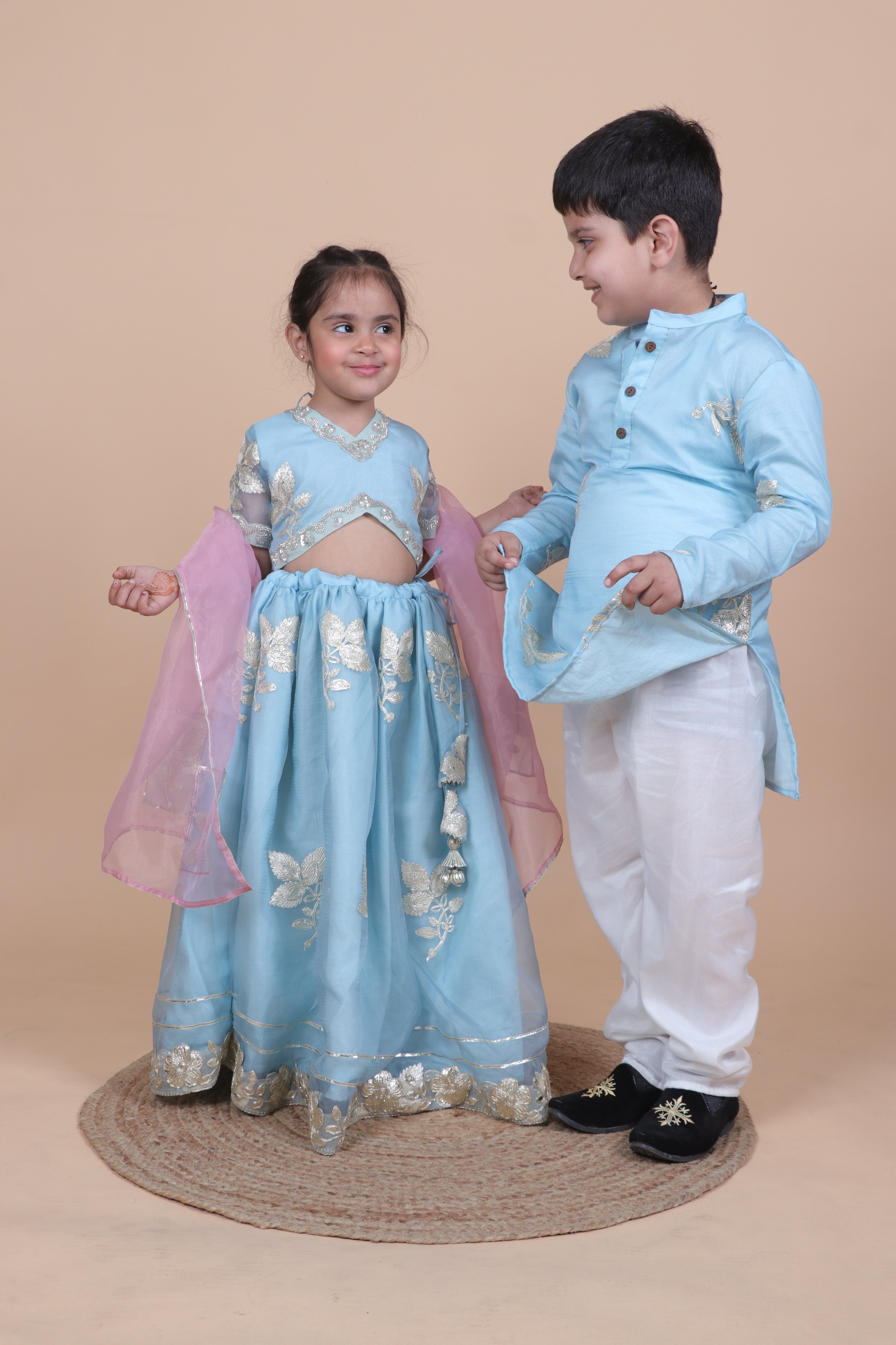 PASTEL GOTTA WORK FESTIVE WEAR KURTA PYJAMA