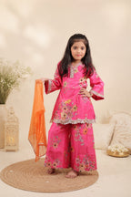 Floral Print Chanderi Palazzo Set