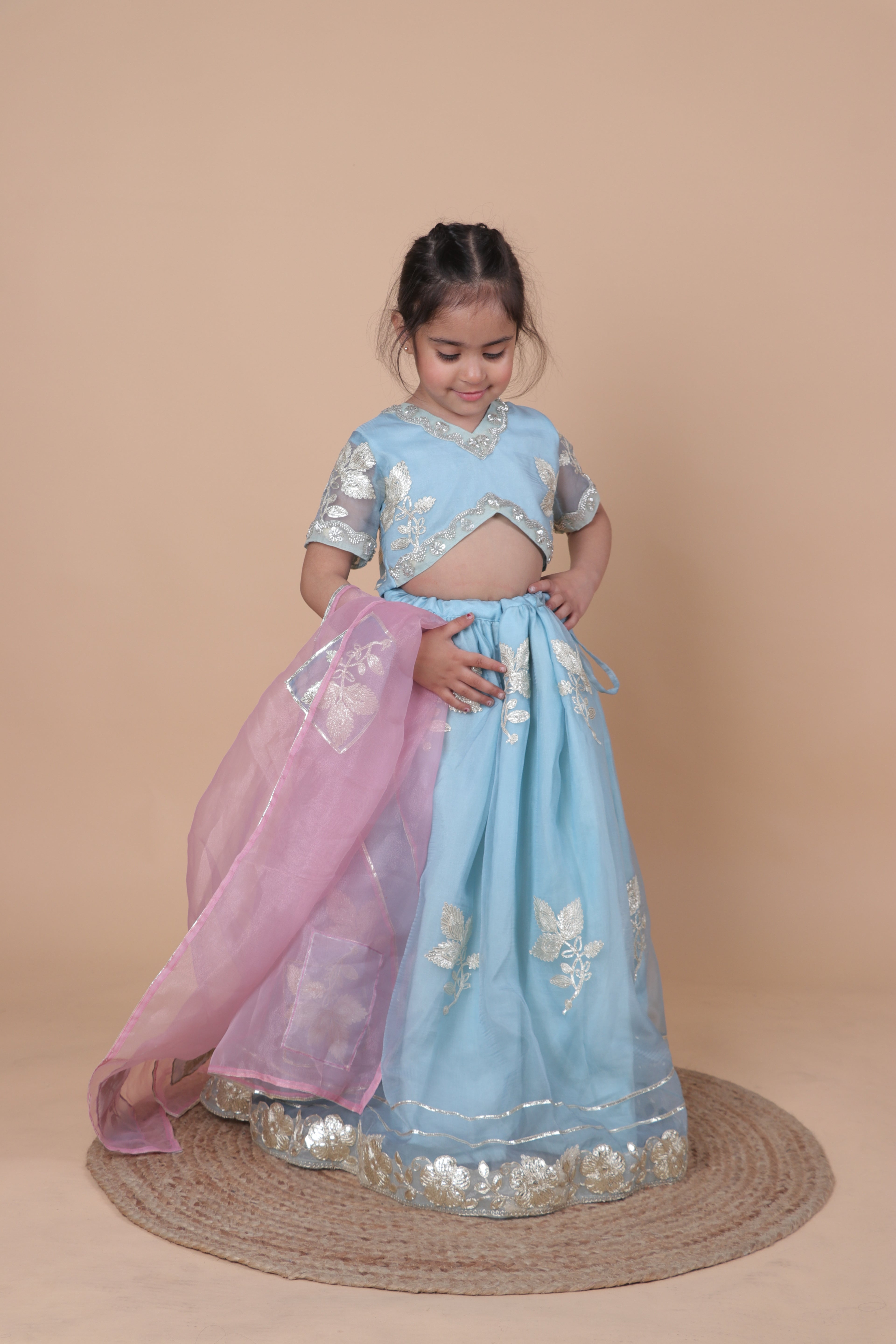 GLAM ROOTS PASTEL ZARI WORK LEHENGA