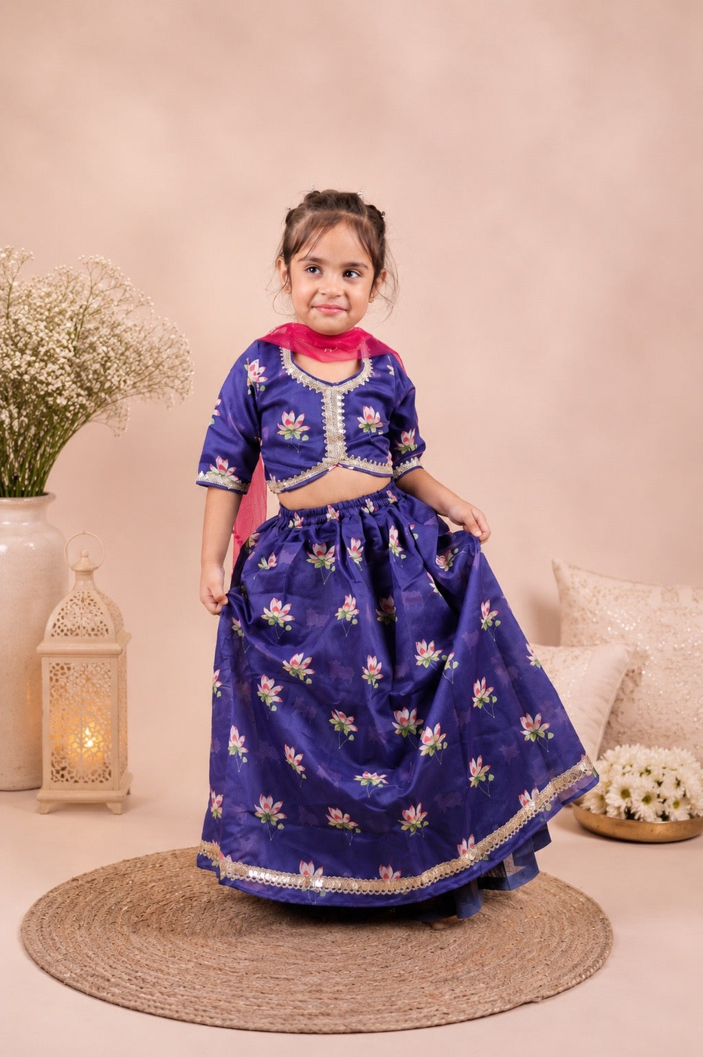 PUPLE BLOSSOM TWIRL LEHENGA