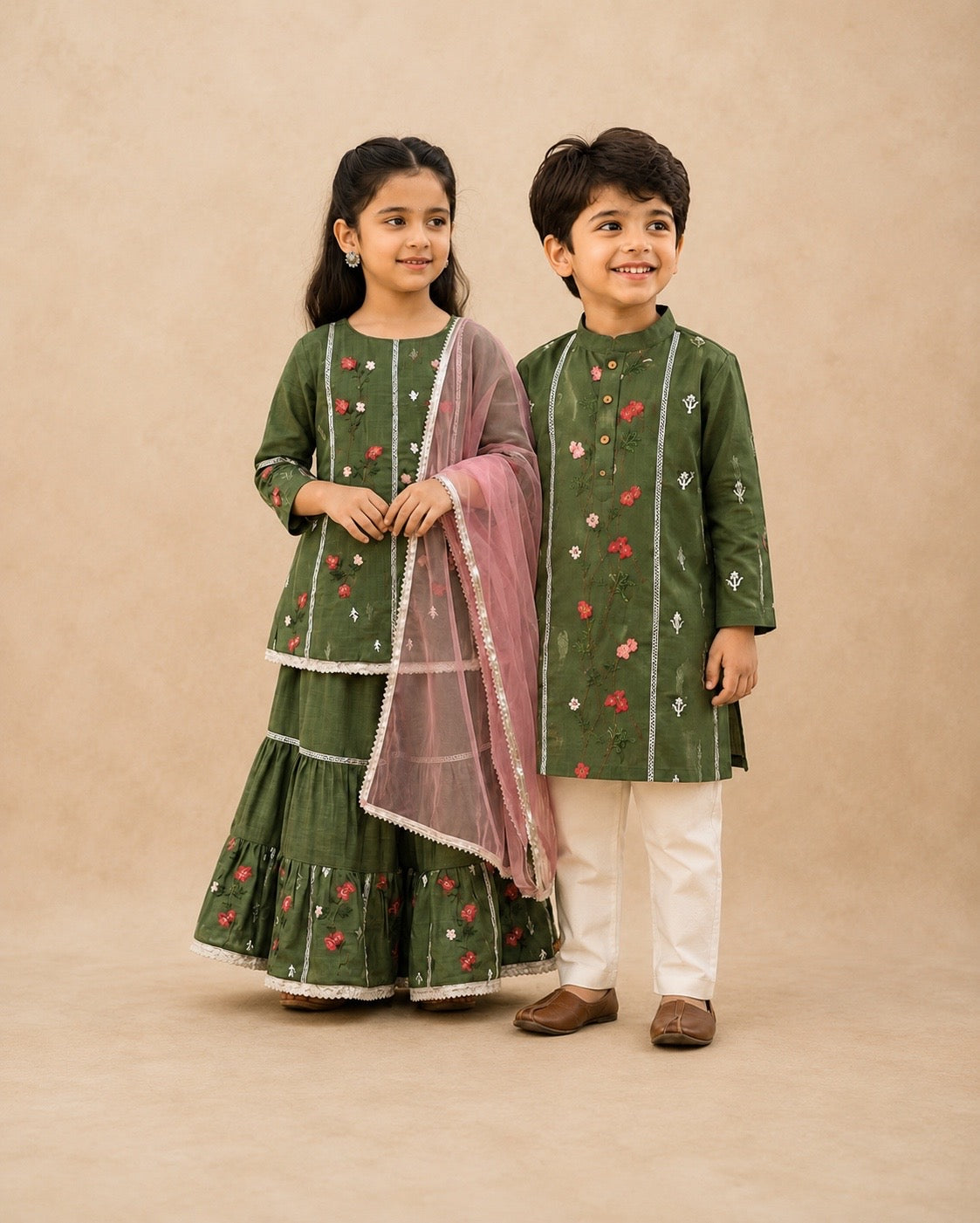 Floral Green Sharara sSet