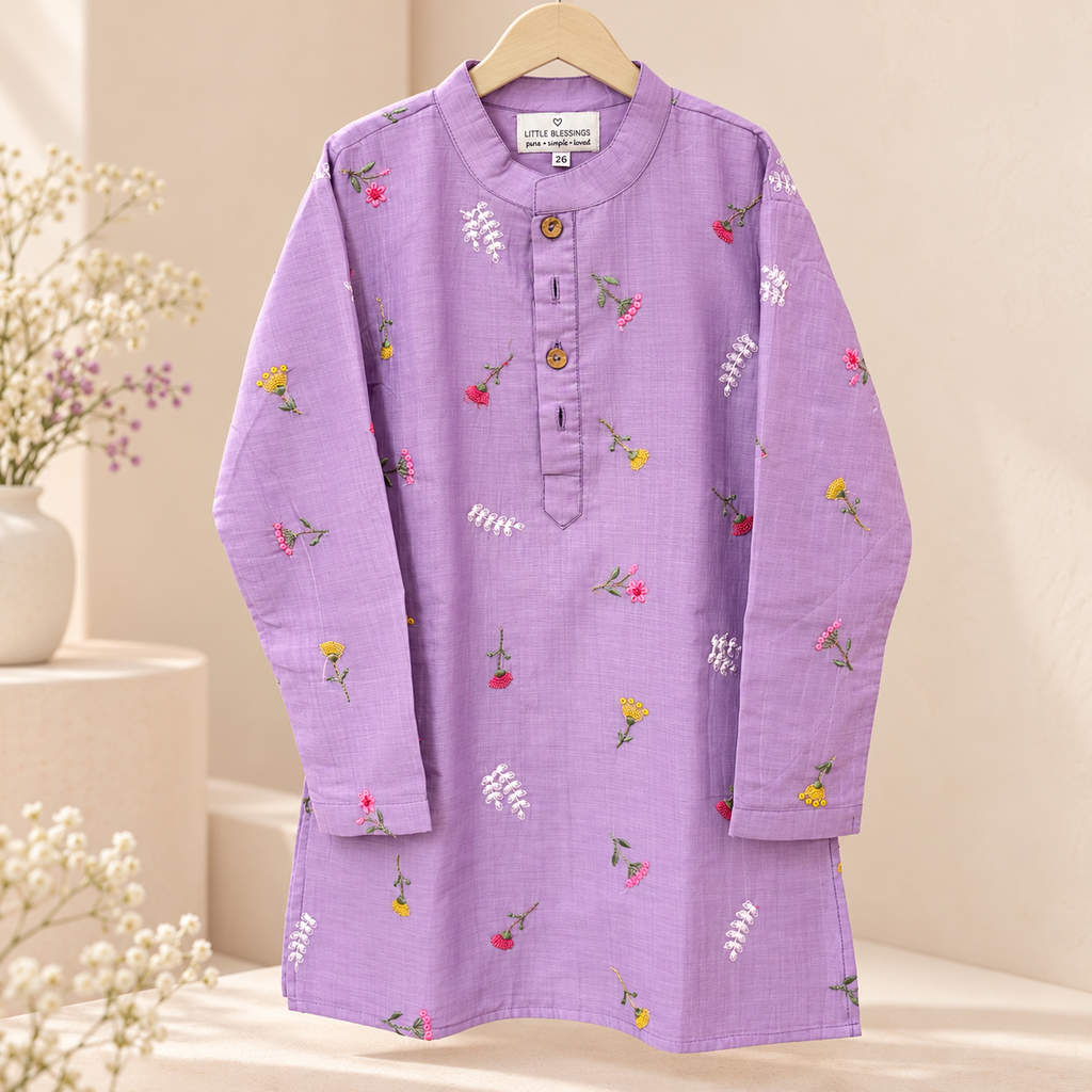 Lilac Bloom Kurta Set