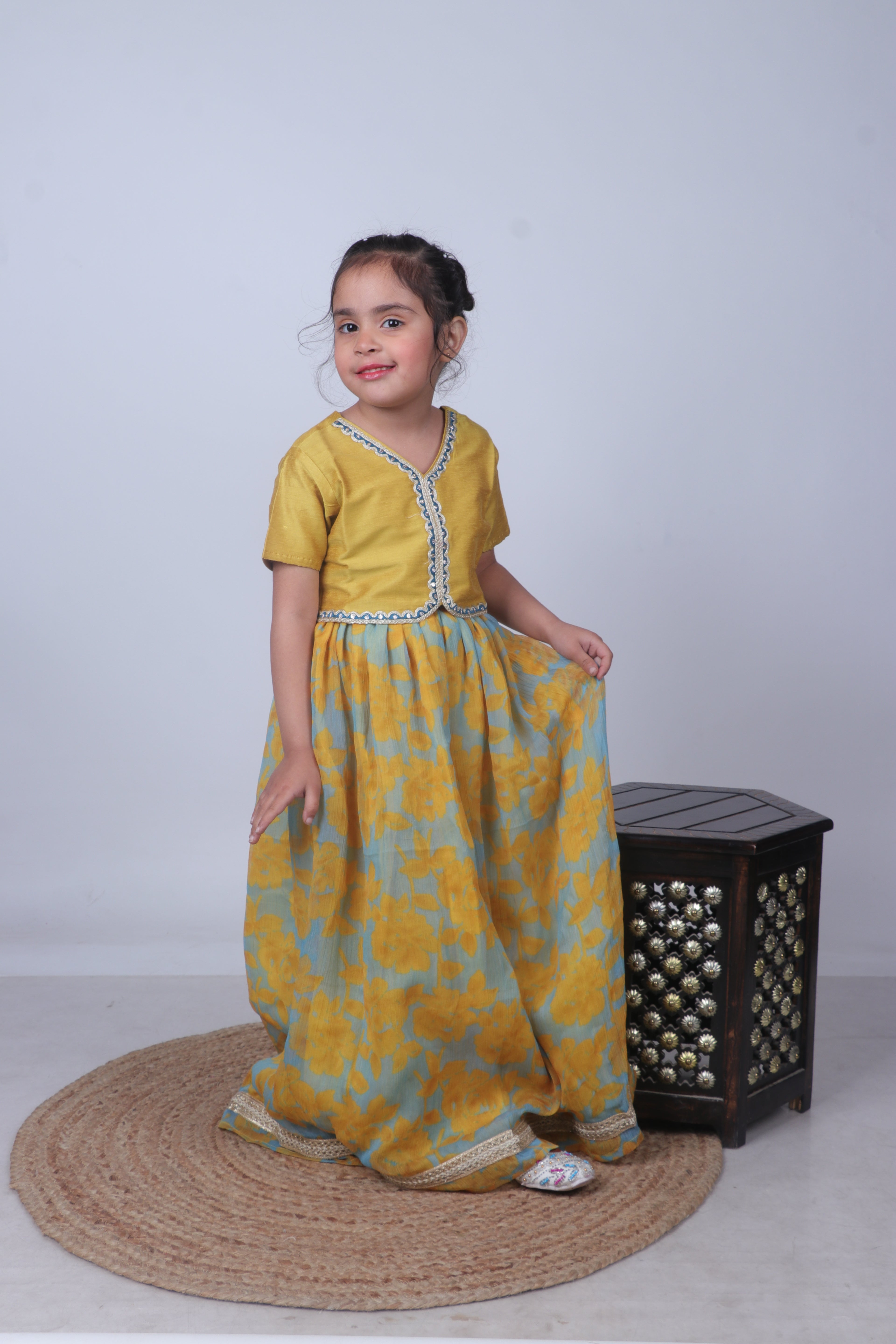 FLORAL MUSTARD LEHENGA