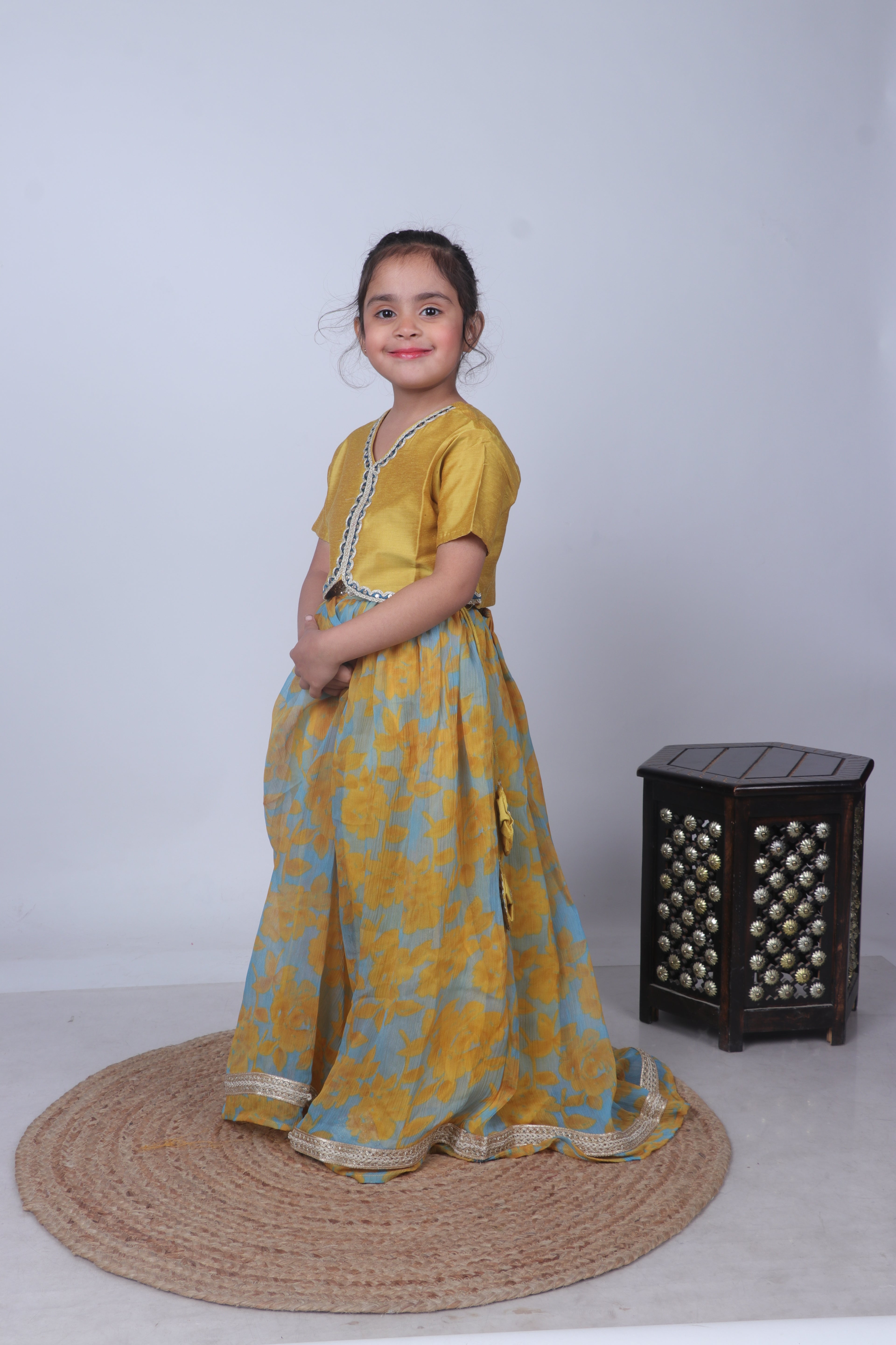 FLORAL MUSTARD LEHENGA