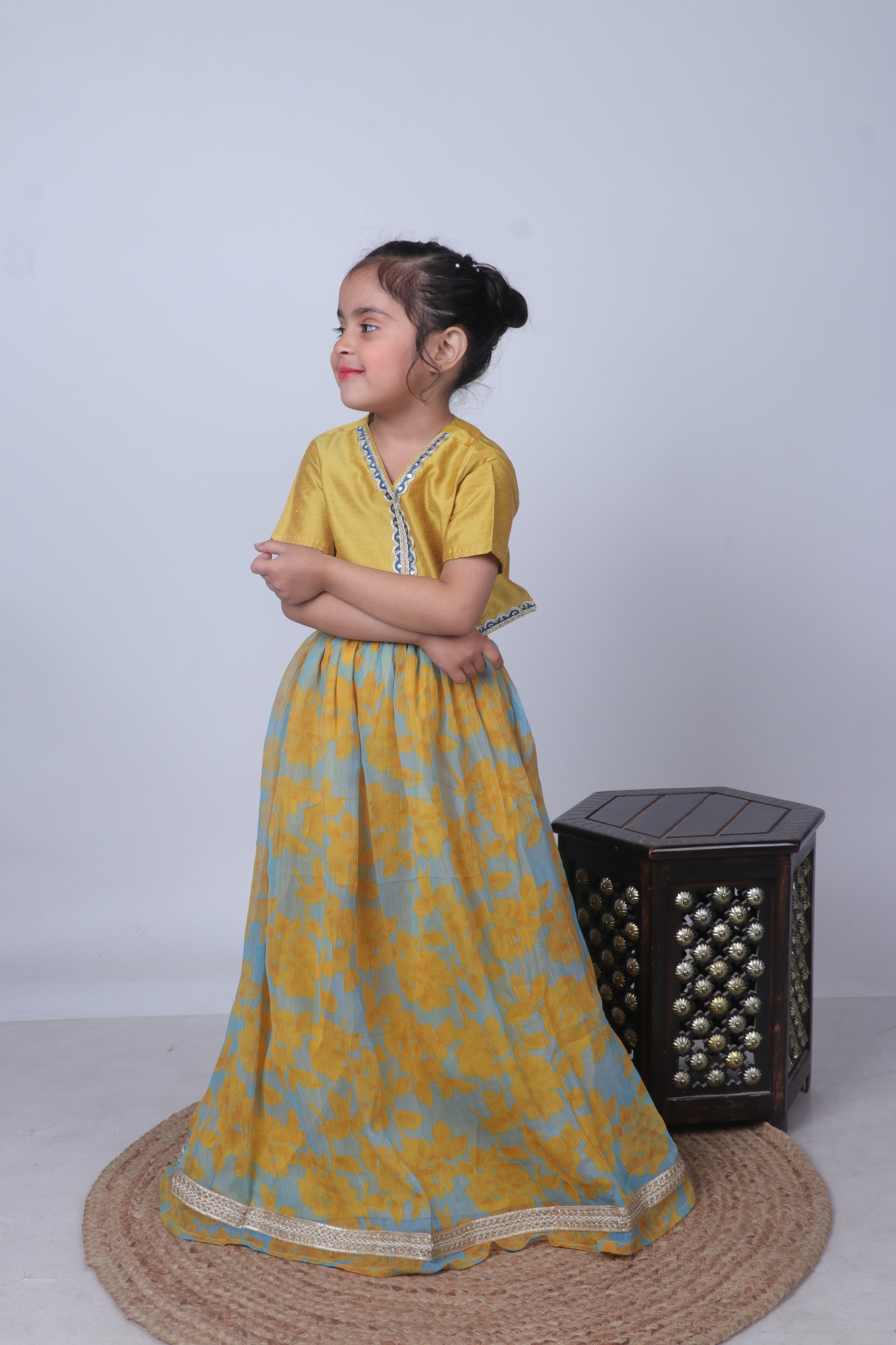 FLORAL MUSTARD LEHENGA