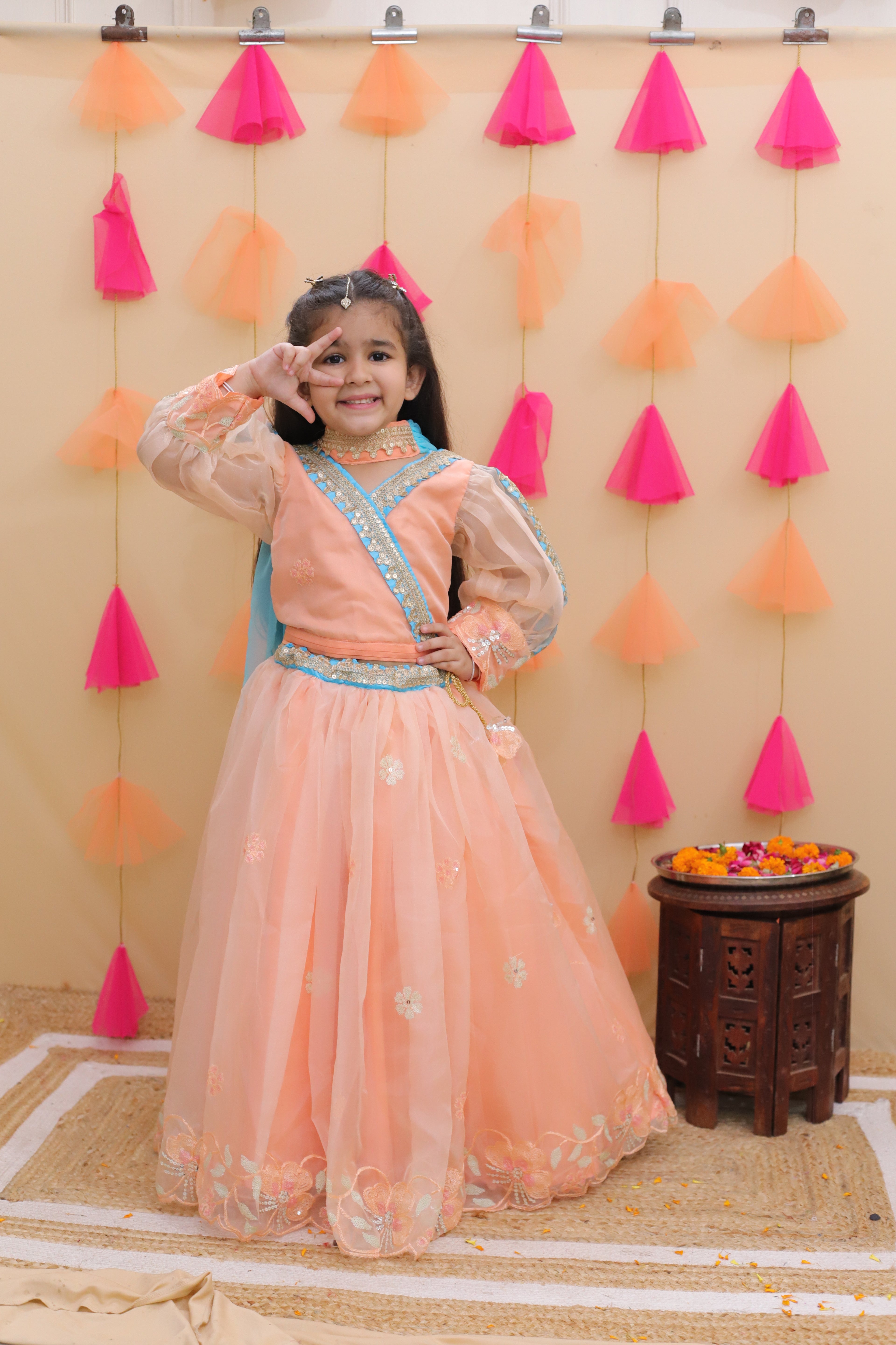 Peach Blossom Grace Lehenga