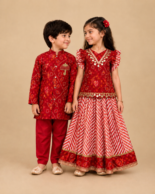 Bandhej Kurta Pyjama Set