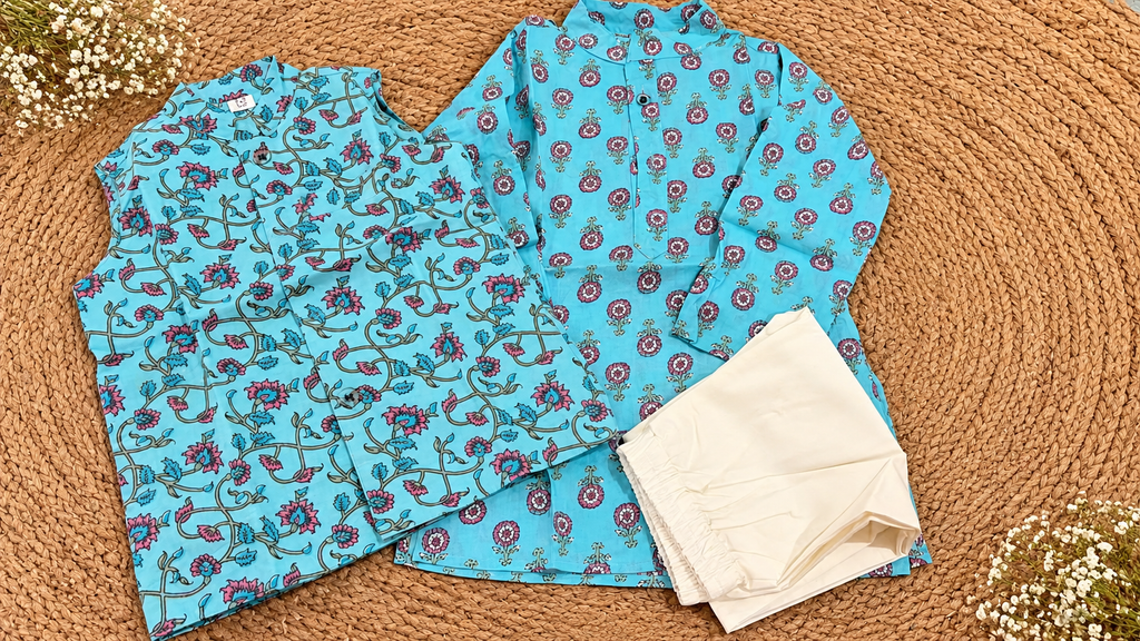 Turquoise Bloom Kurta Set