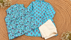 Turquoise Bloom Kurta Set