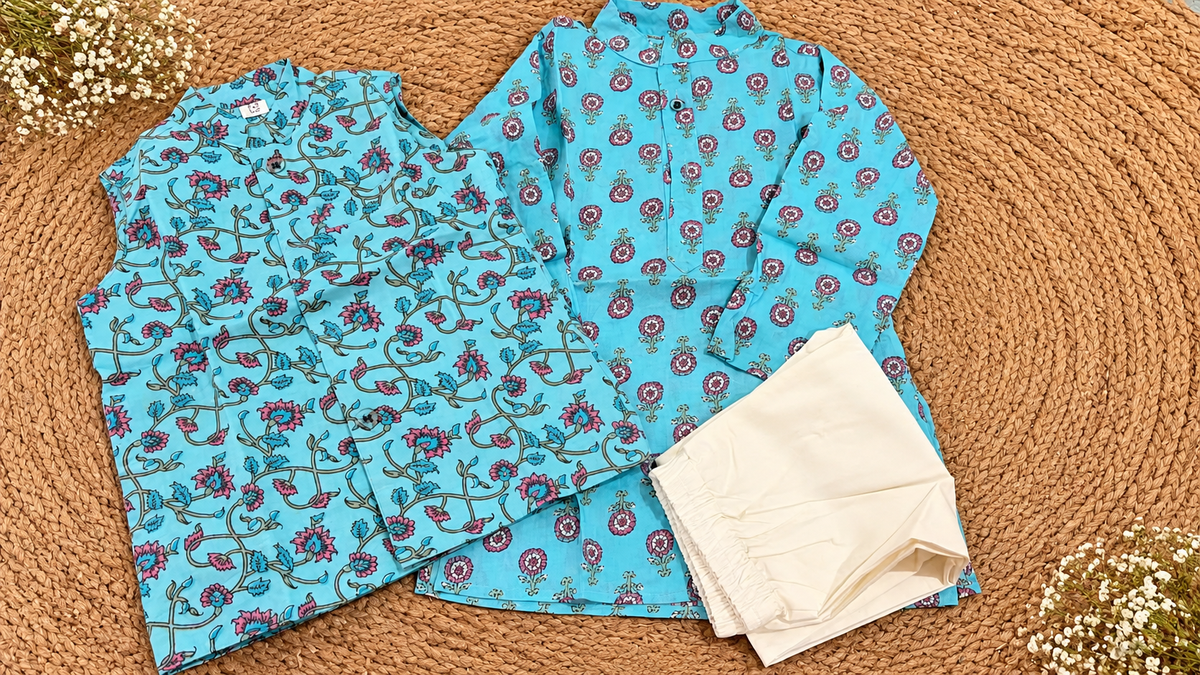 Turquoise Bloom Kurta Set